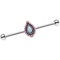 BodyCandy 14G Light Blue and Pink Pastel Teardrop Industrial Barbell 38mm — main product shot
