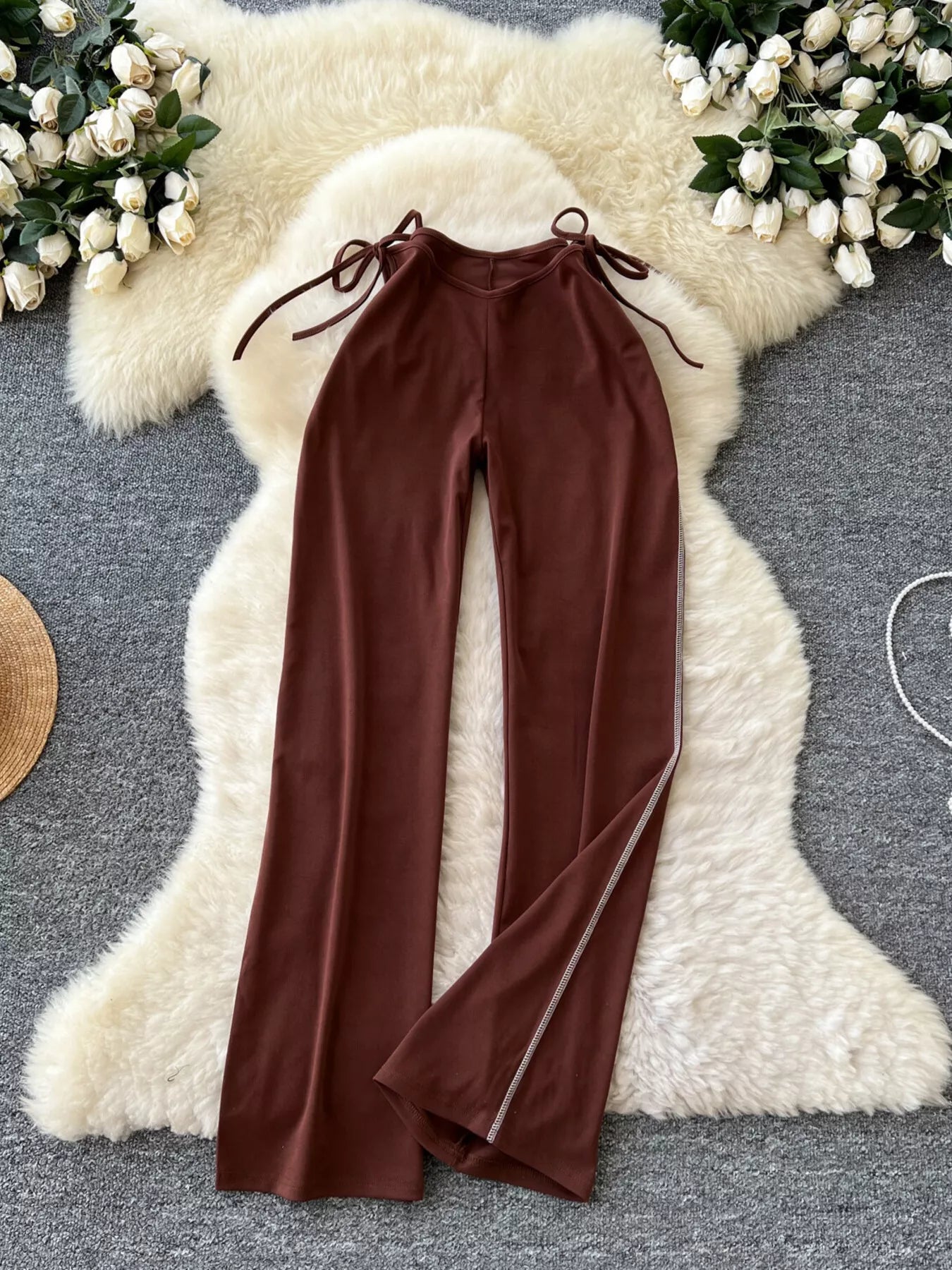 Tie-Waist Wide Leg Pants