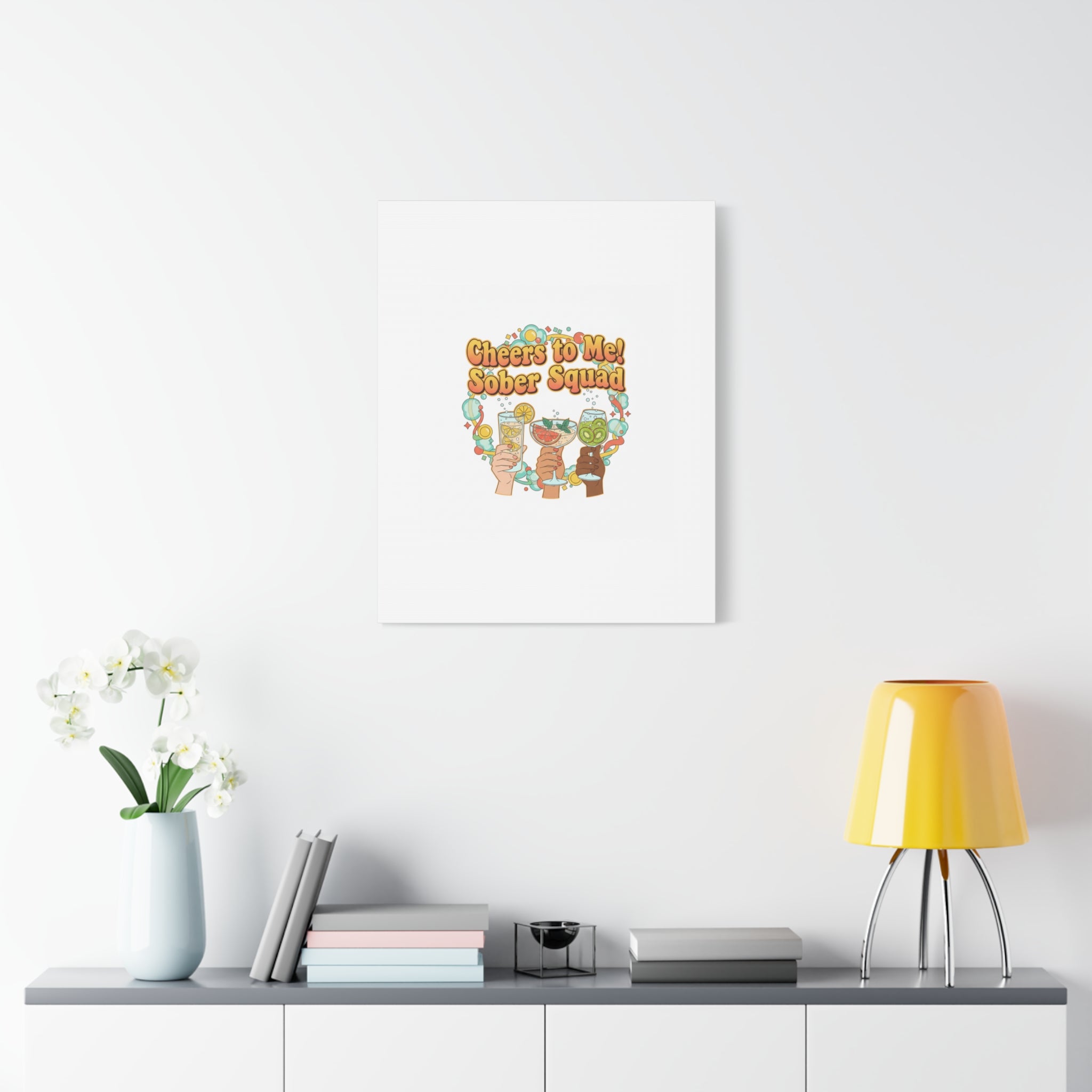 Cheers to Me Sober Squad Canvas | Dry January Mocktail Art