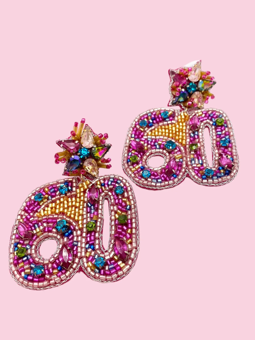 KADOU BOUTIQUE Happy Birthday Beaded Earrings — size reference