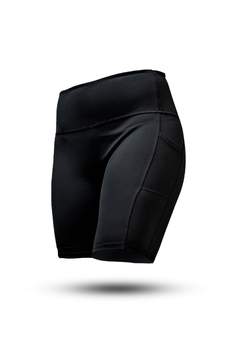 Varlo SOHO Women's Technical High Rise Shorts 8" (Black) — main product shot