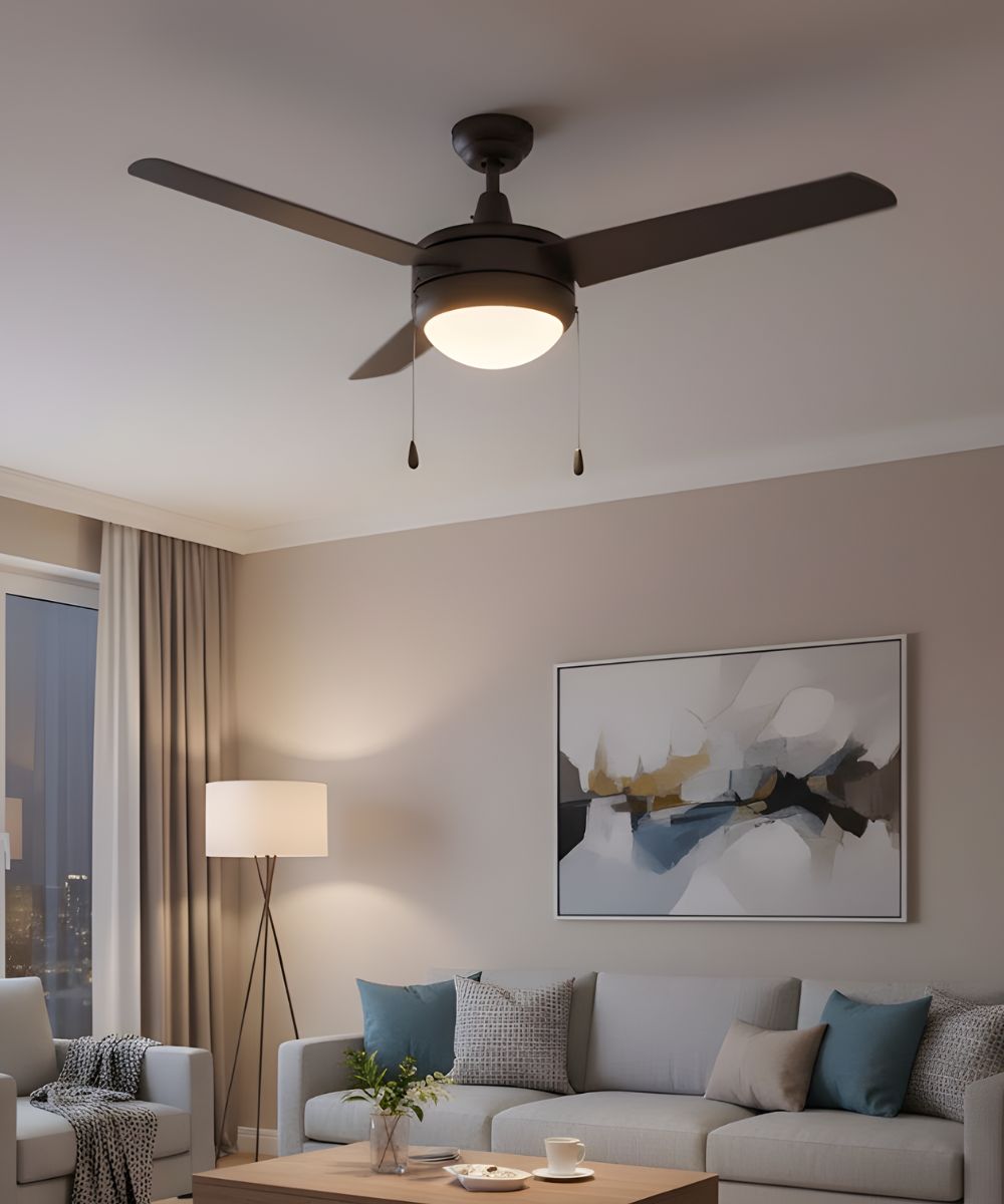 50" Contempo 3-Blade Ceiling Fan Oil Rubbed Bronze Finish with Integrated LED Light – LampsUSA, view 3