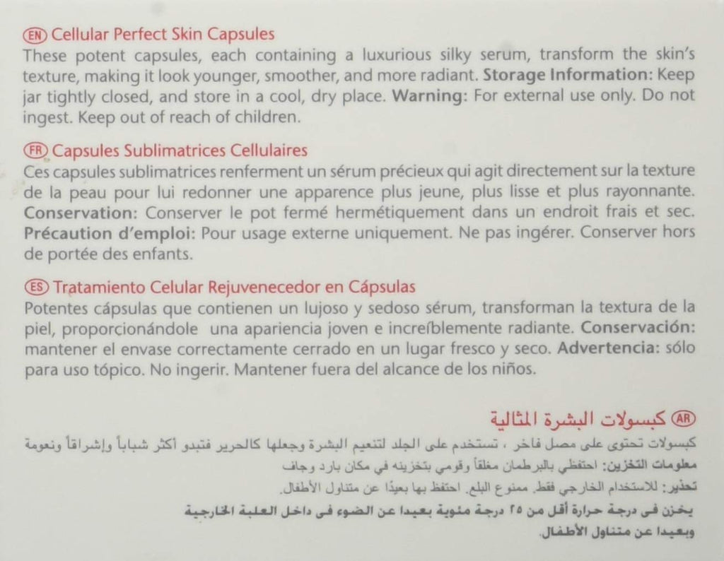 Skincode Cellular Perfect Skin Capsules 45 Count - Skin Care Serum for Smooth, Soft, and Bright Skin