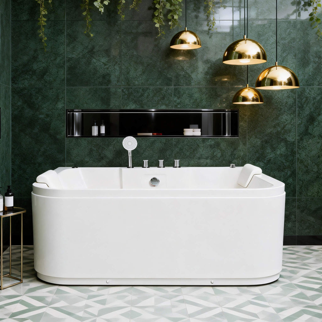 Nuvia 61-Inch 2-Person Acrylic Whirlpool Massage Bathtub With 16 Water Jets And LED Lights (SAK15780) – SAKSBY WHOLESALE, vie