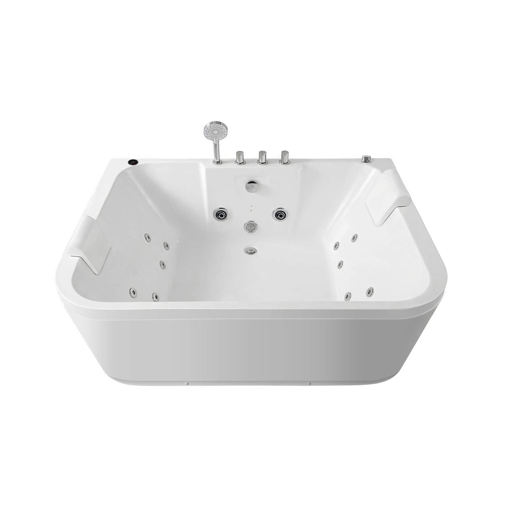 Nuvia 61-Inch 2-Person Acrylic Whirlpool Massage Bathtub With 16 Water Jets And LED Lights (SAK15780) – SAKSBY WHOLESALE, vie