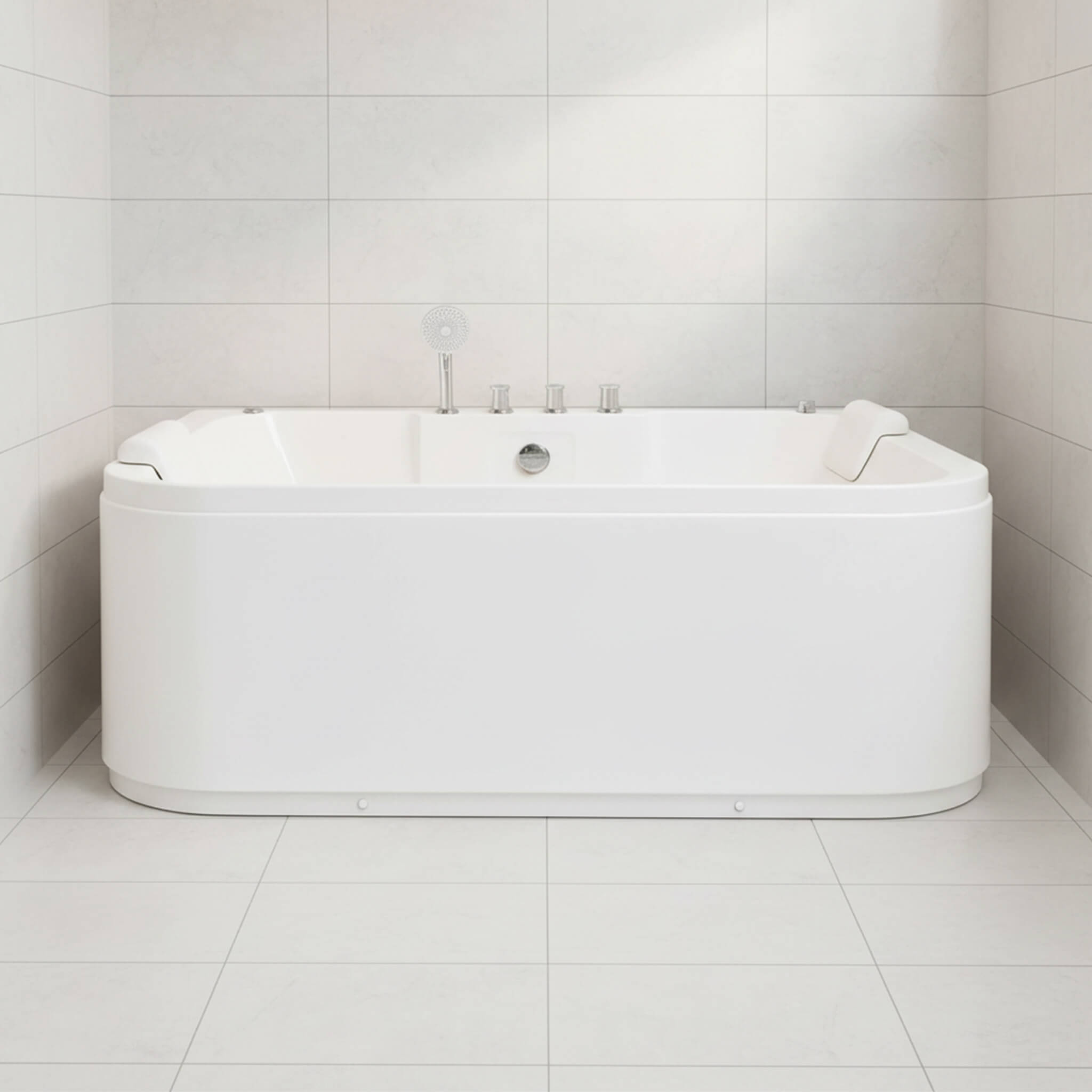 Nuvia 61-Inch 2-Person Acrylic Whirlpool Massage Bathtub With 16 Water Jets And LED Lights (SAK15780) – SAKSBY WHOLESALE