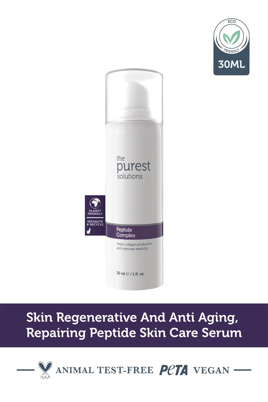 The Purest Solutions Skincare Set - Anti-aging Hydrating Serum & Peptide Complex Duo