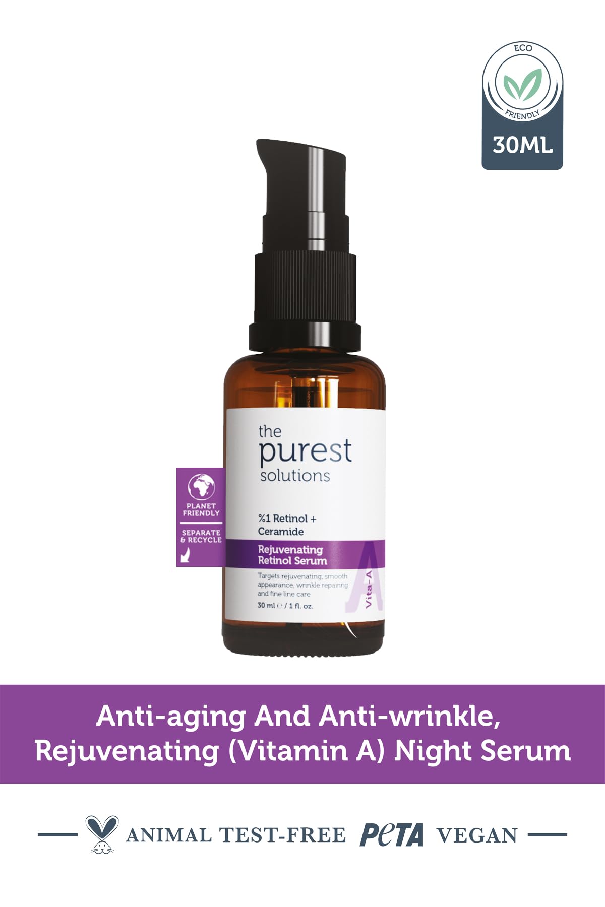 The Purest Solutions Anti-Aging Skincare Set - Retinol Serum & Peptide Complex for Smoother, Youthful Skin