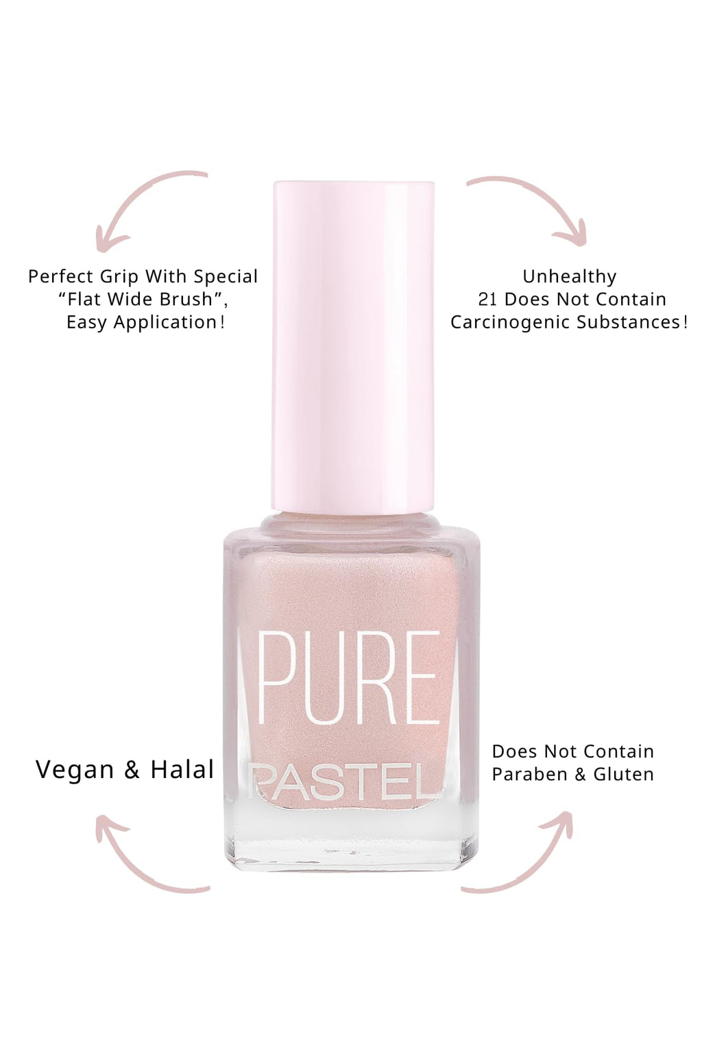 Pastel Pure Vegan Nail Polish - Cruelty-Free, Non-Toxic, Long-Lasting Color - 0.44 fl oz