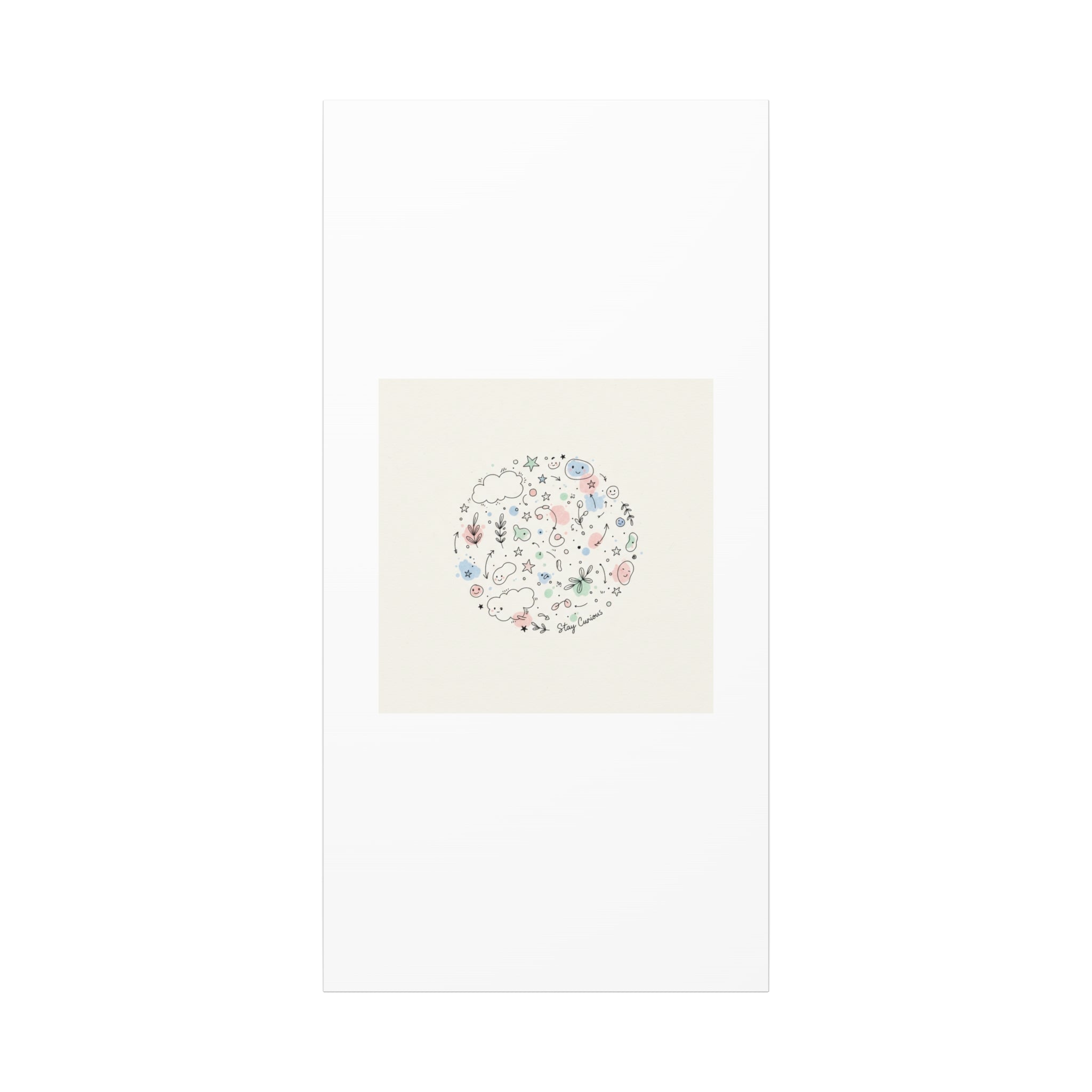 Doodle Circle Line Drawing Matte Canvas, Hand-Drawn Sketch Art