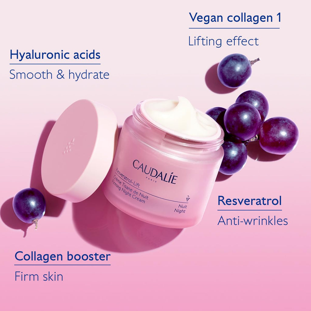 Caudalie Resveratrol Lift Firming Night Cream - Anti-Aging, Firming & Lifting Night Cream for Aging Skin