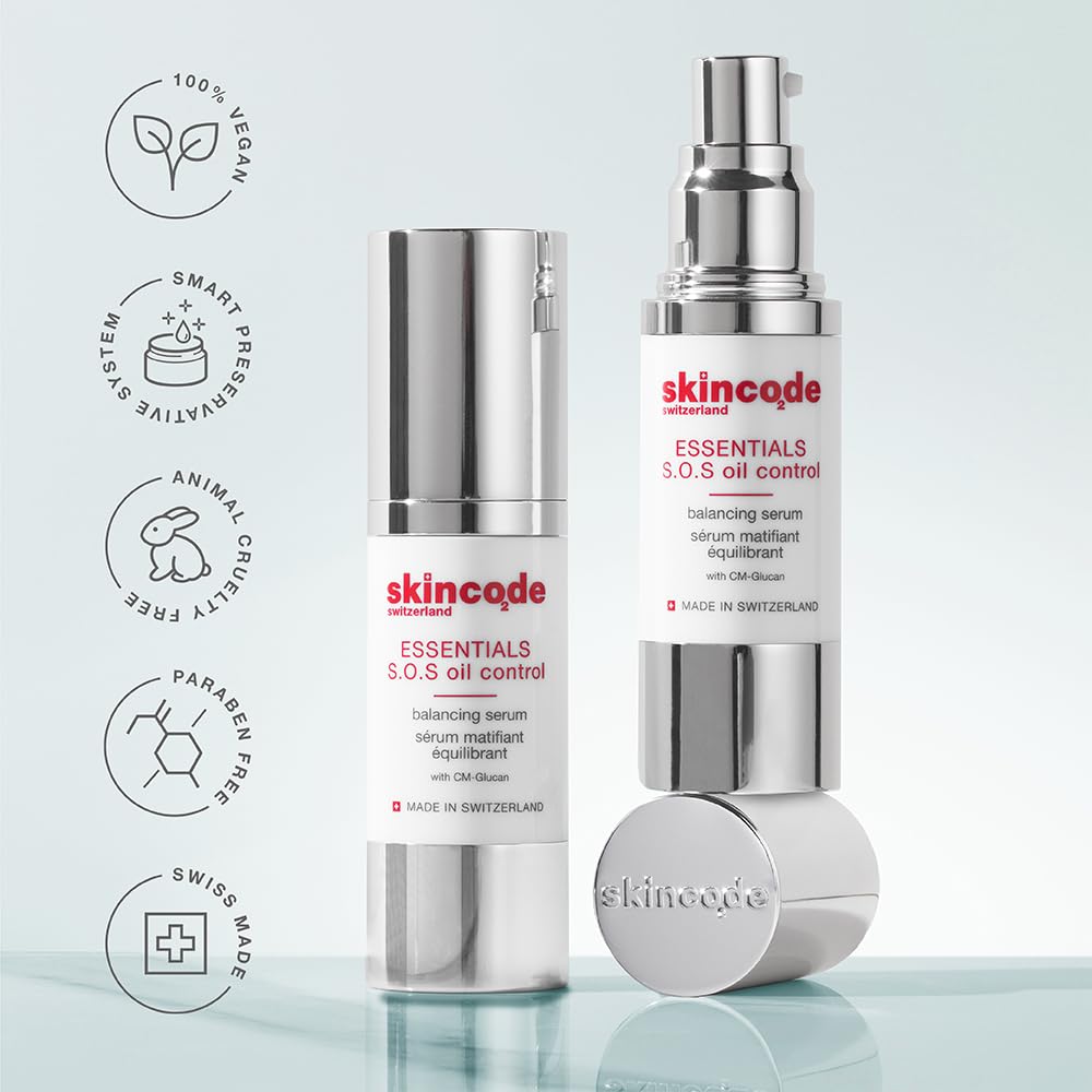 Skincode Oil Control Balancing Serum 30ml - Matte Finish Anti-oxidant Serum for Oily Skin