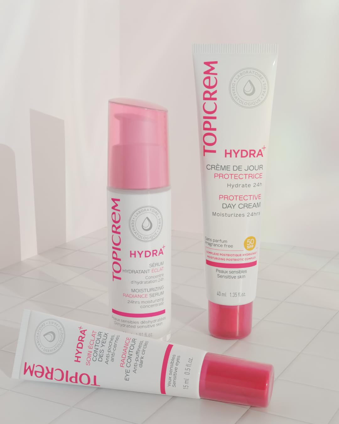 Topicrem Hydra+ Daily Protective Sunscreen SPF50 - Non-Greasy, Fragrance-Free, Hydrating Daily Moisturizer for Sensitive Skin