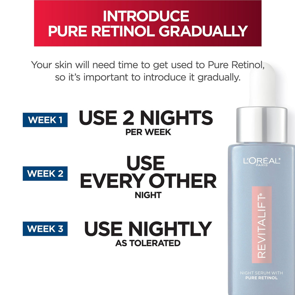 L'Oreal Paris Revitalift Pure Retinol Night Face Serum, 1 fl oz