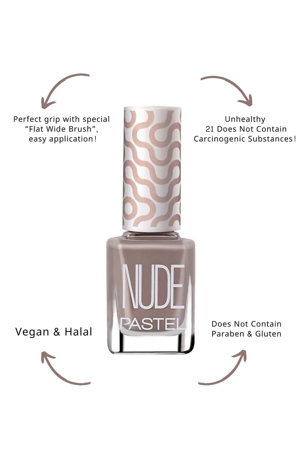 Pastel Vegan Nail Polish - Cruelty Free, Toxic-Free Nude Shade 759, 13ml