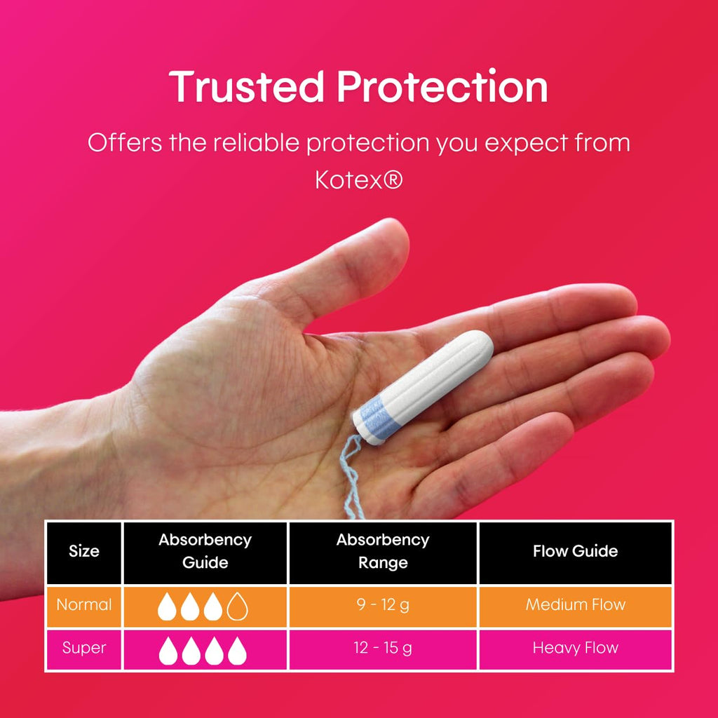 Kotex Super Tampons - 16 Count | Comfortable Protection