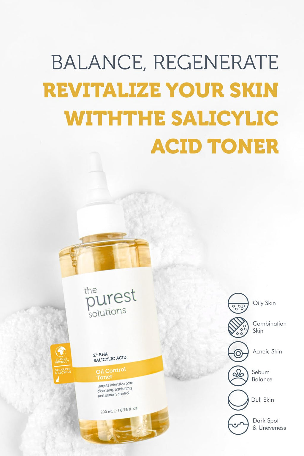 The Purest Solutions Skin Care Set - BHA Exfoliant & Salicylic Acid Toner for Oil Control