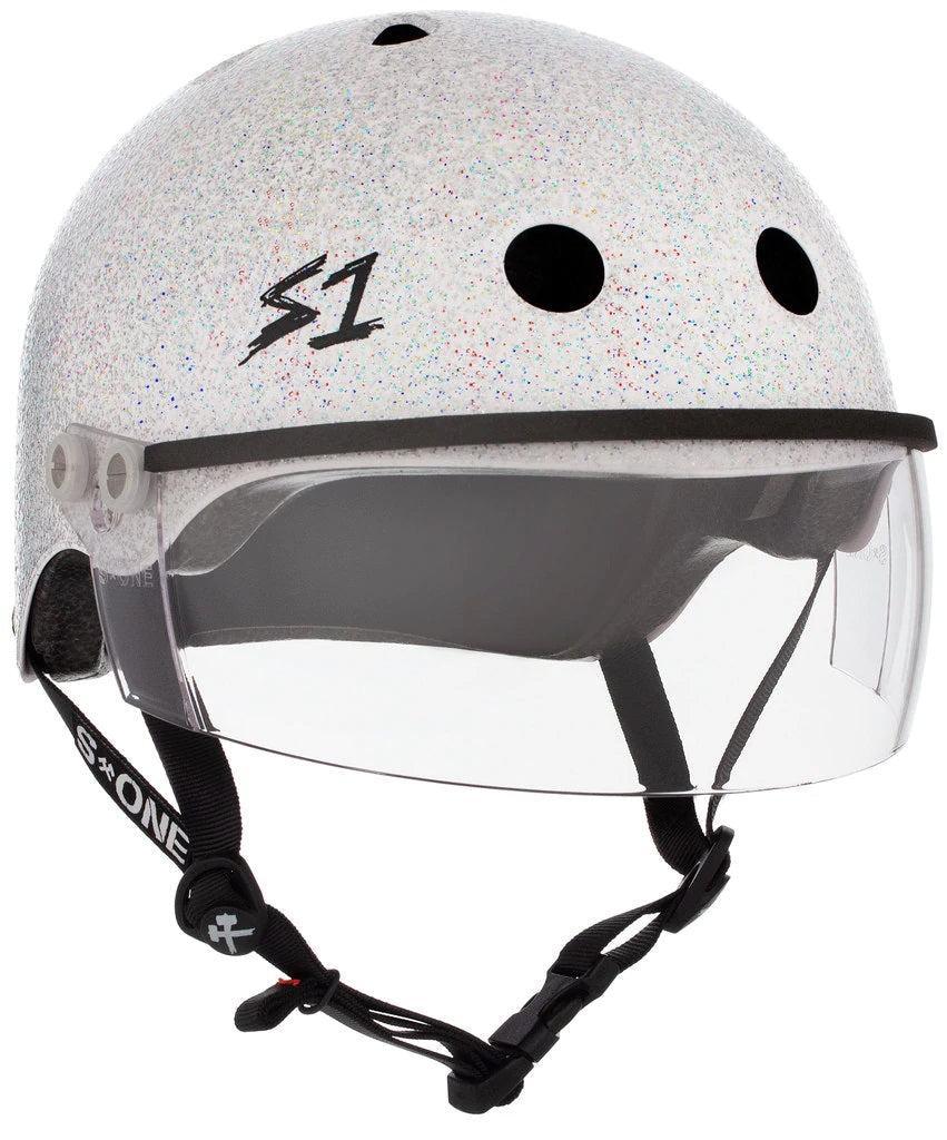 S1 Lifer Visor Gen 2 Helmet - White Gloss Glitter by Skates USA