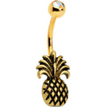 BodyCandy Gem Gold PVD Tropical Pineapple Pizzazz Belly Ring — main product shot