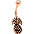 BodyCandy Clear Gem Rose Gold PVD Tropical Pineapple Pizzazz Belly Ring — main product shot