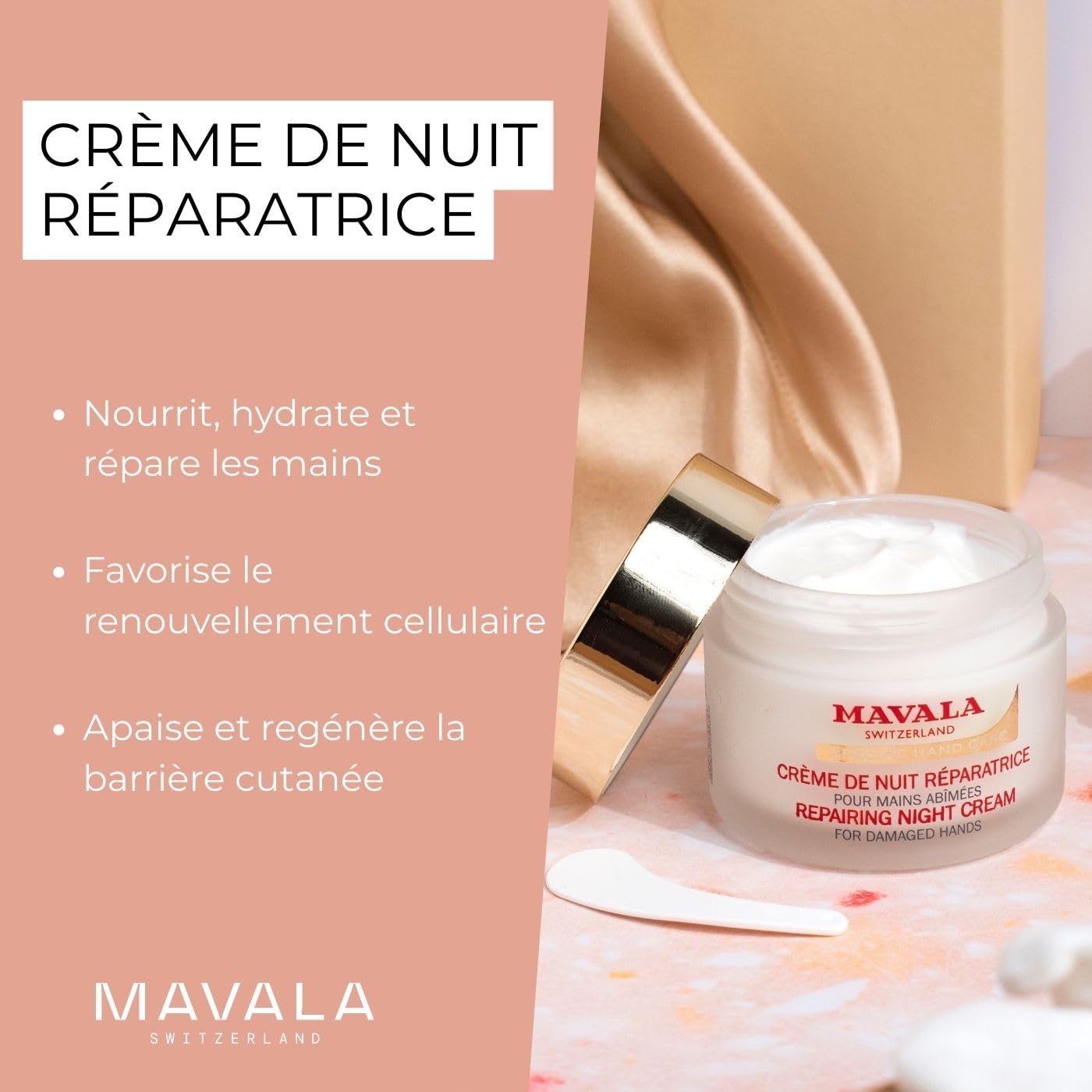 Mavala Hand Care Repairing Night Cream - Intense Hydration for Dry Hands
