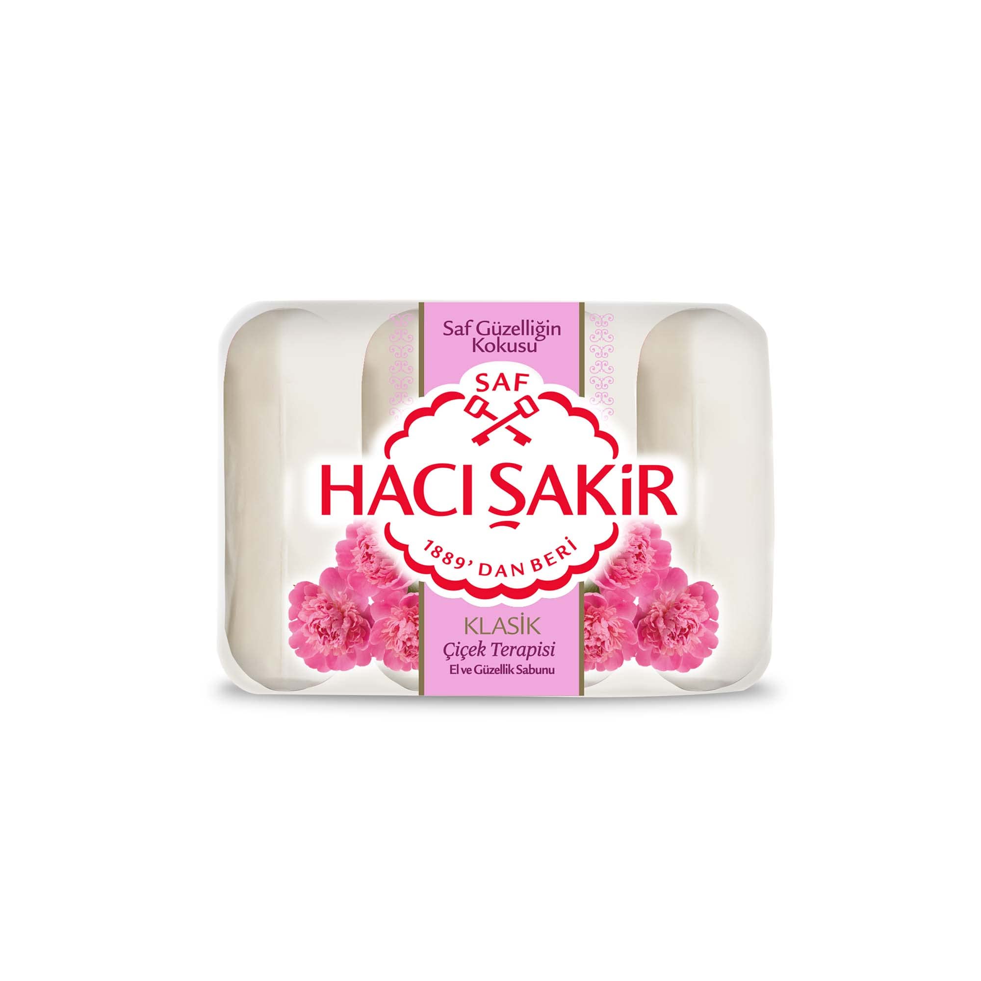 Hacı Şakir Classic Flower Therapy Soap 4 x 2.47oz - Traditional Turkish Soap