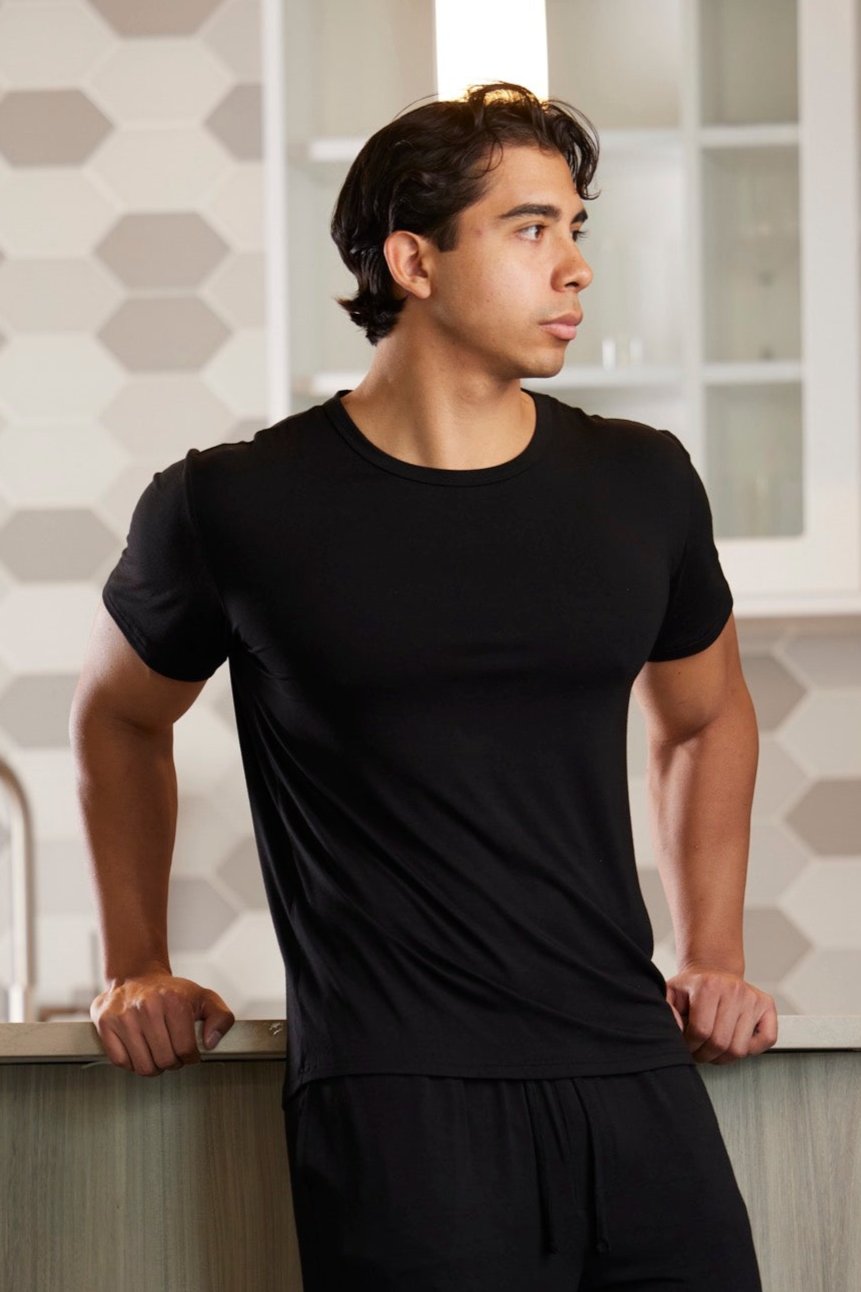 Spun Bamboo Men's Soft Bamboo Lounge Short Sleeve T-Shirt — main product shot