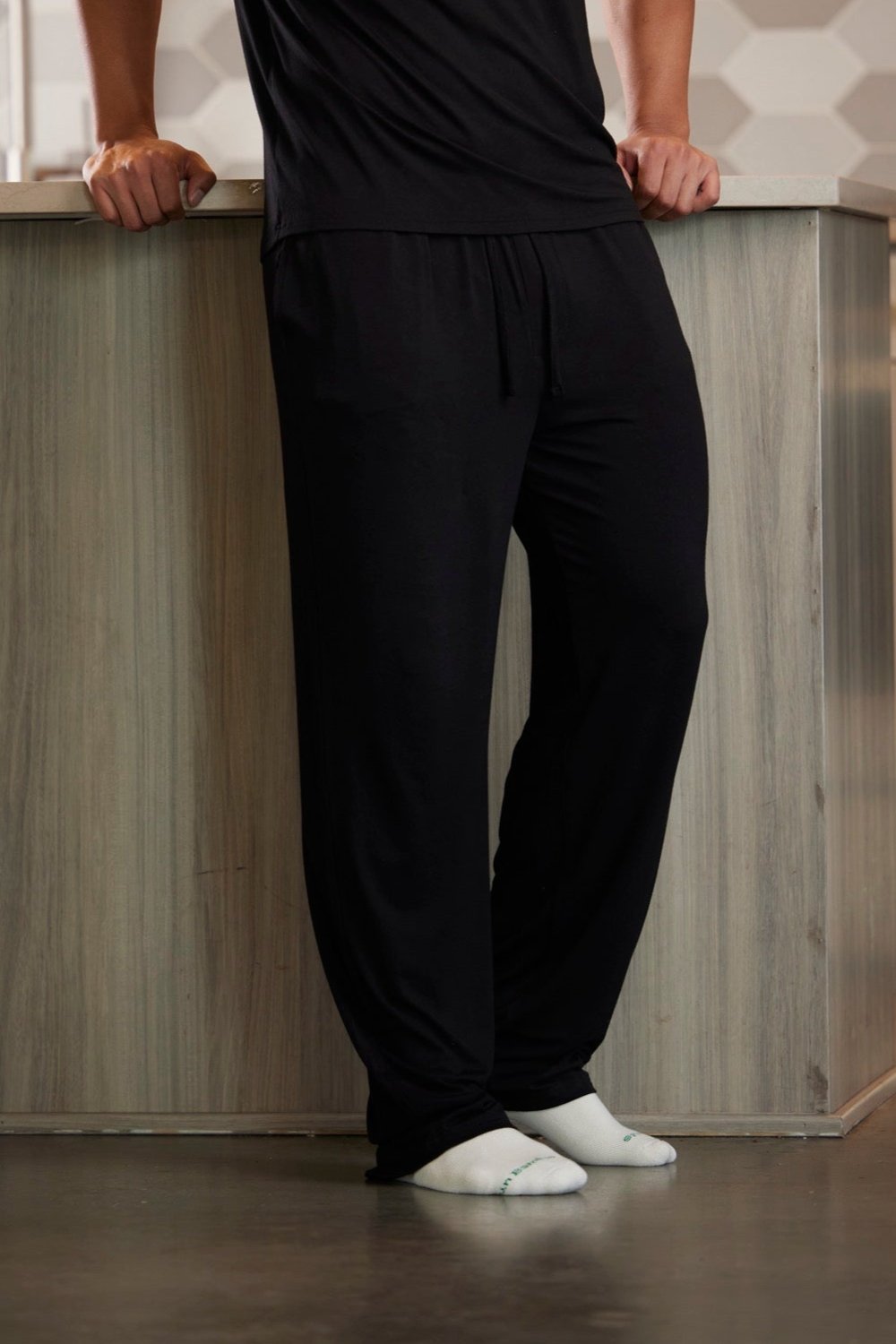 Spun Bamboo Men's Soft Bamboo Lounge Pajama Pants — detail close-up