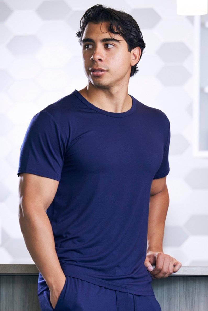 Spun Bamboo Men's Soft Bamboo Lounge Short Sleeve T-Shirt — side view