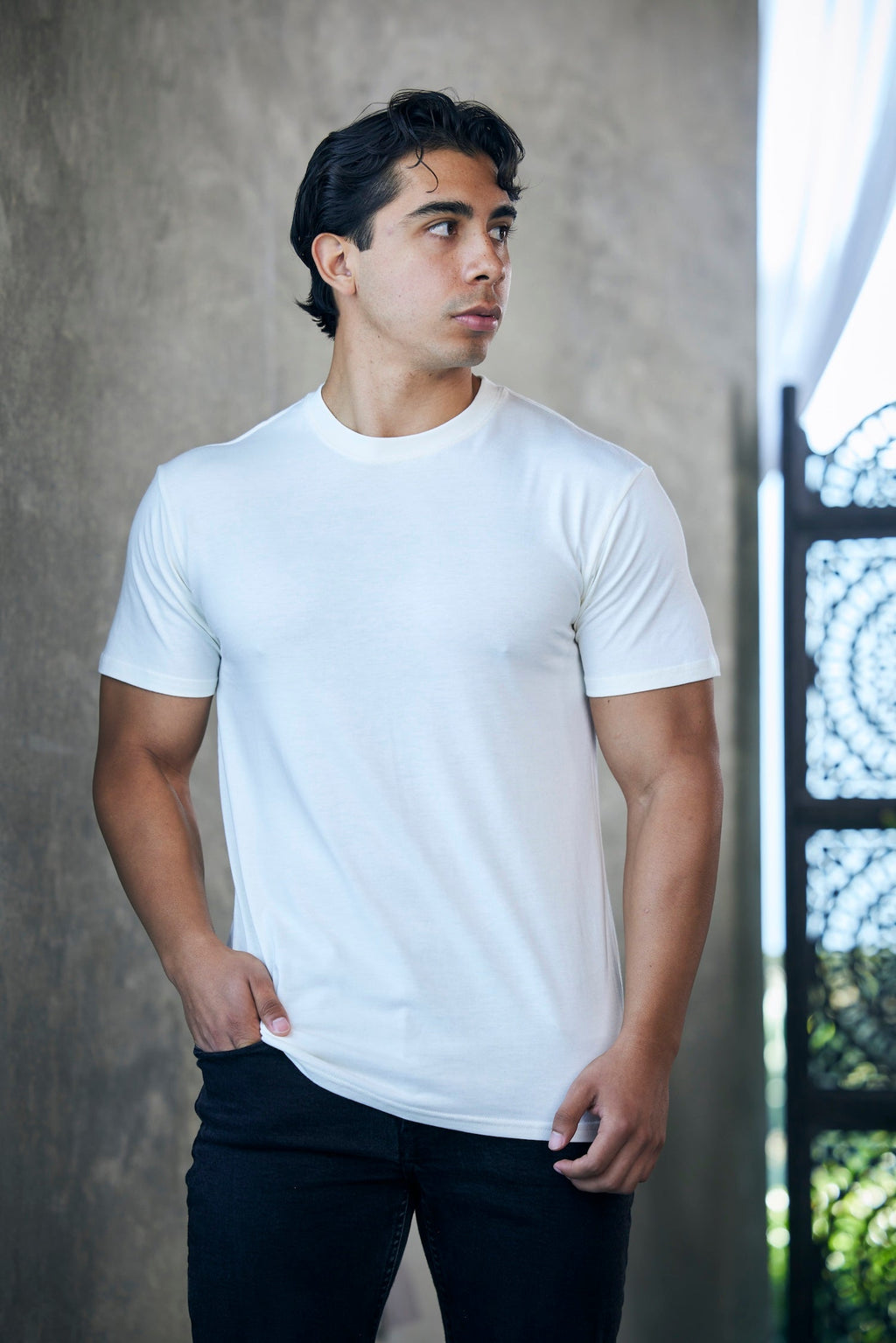 Spun Bamboo The Original Men's Bamboo Viscose/Organic Cotton Short Sleeve T-Shirt - Classic Cut — lifestyle context