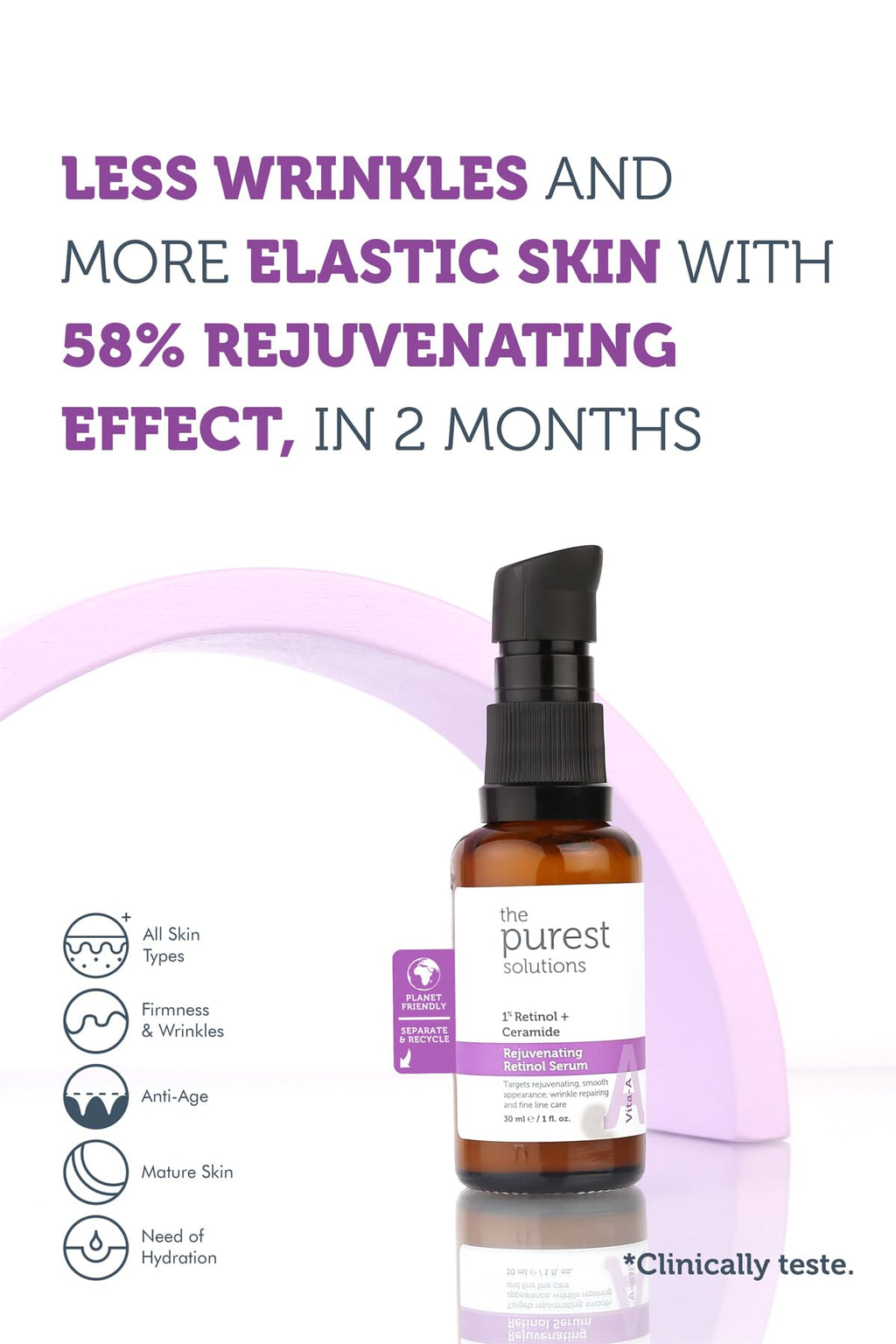 The Purest Solutions Anti-Aging Skincare Set - Retinol Serum & Peptide Complex for Smoother, Youthful Skin