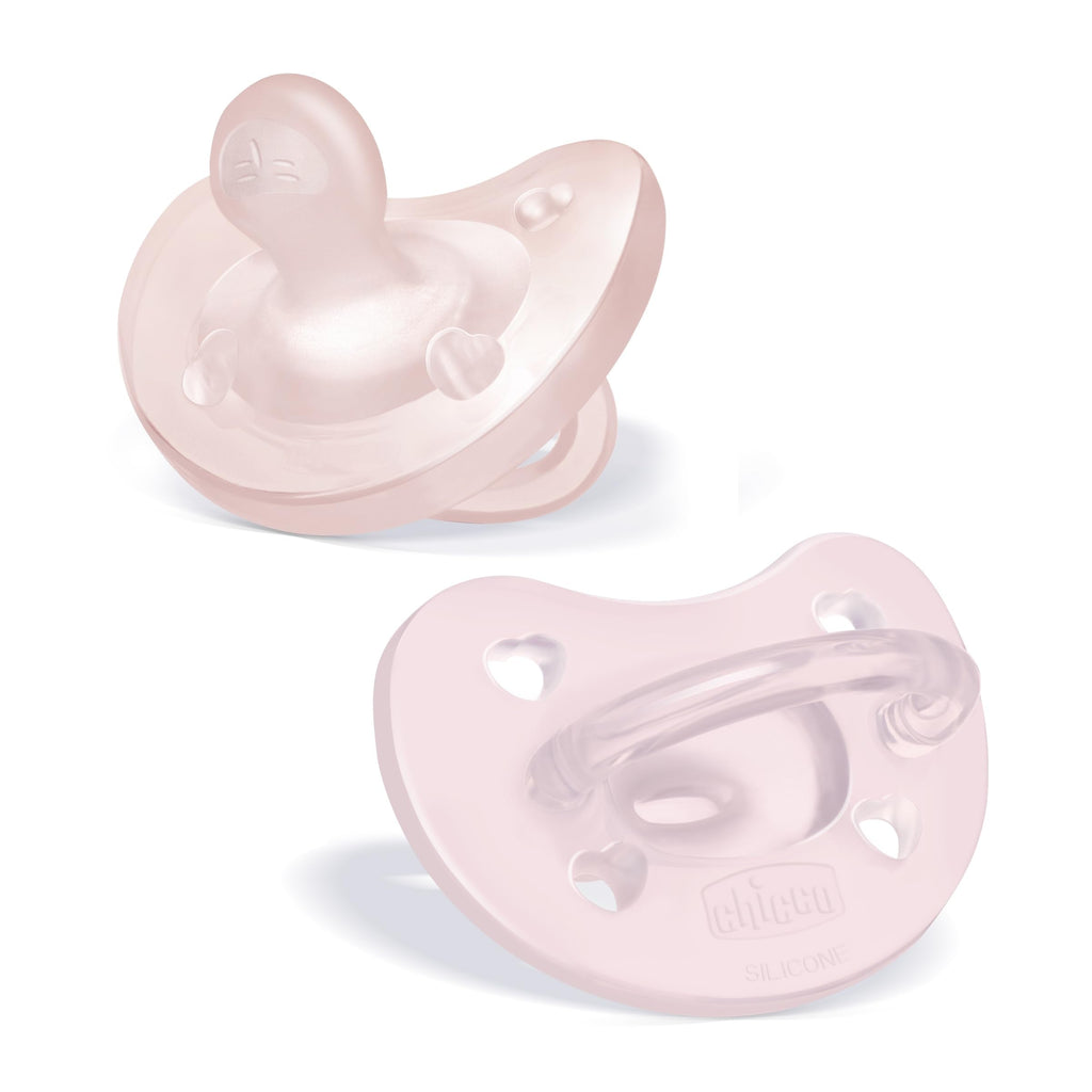 Chicco Orthodontic Pacifier - Physio Comfort Silicone Pacifier for Infants 0-6 Months, 2-Pack
