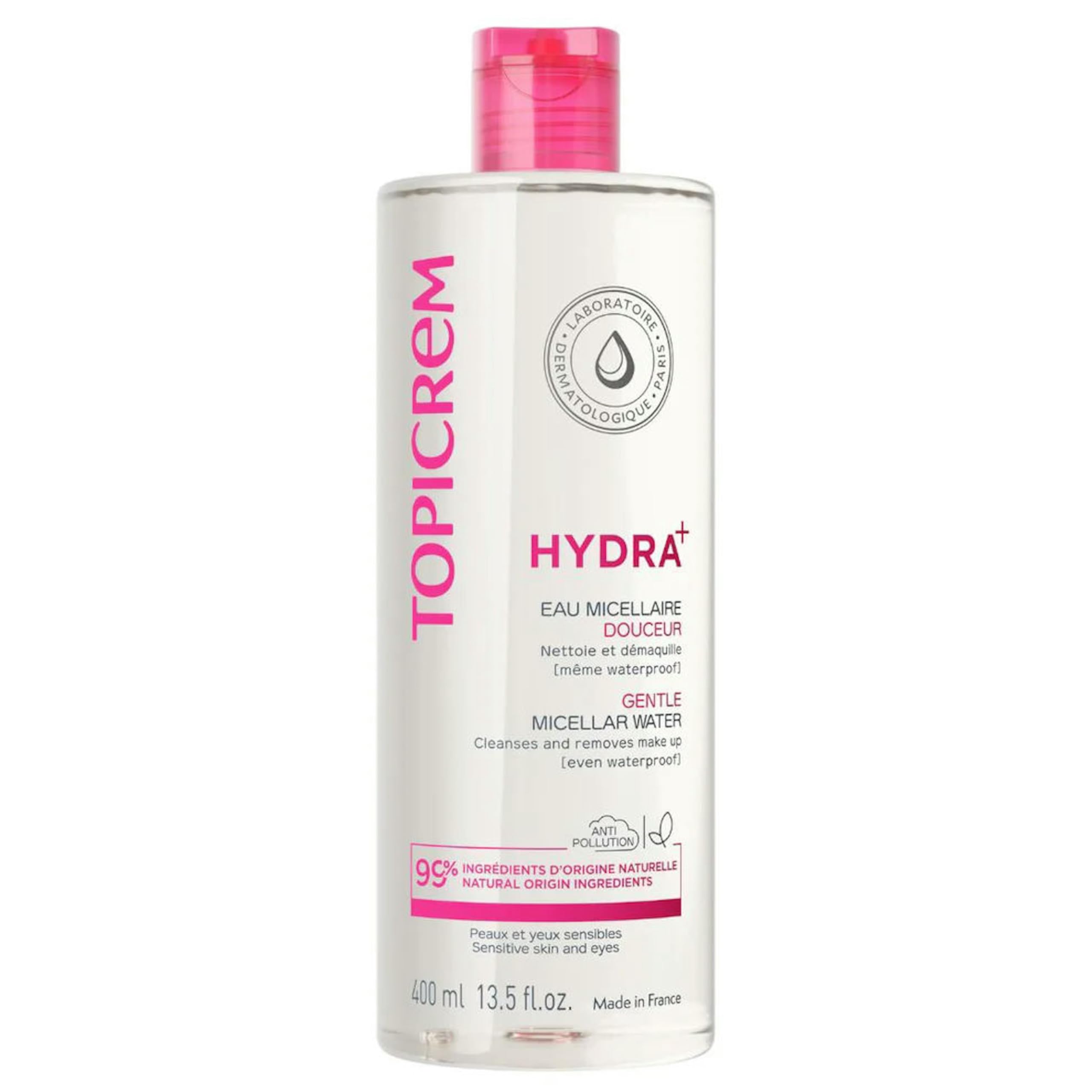 Topicrem Gentle Micellar Water for Face and Eyes - 400ml, Paraben-Free Makeup Remover for Sensitive Skin