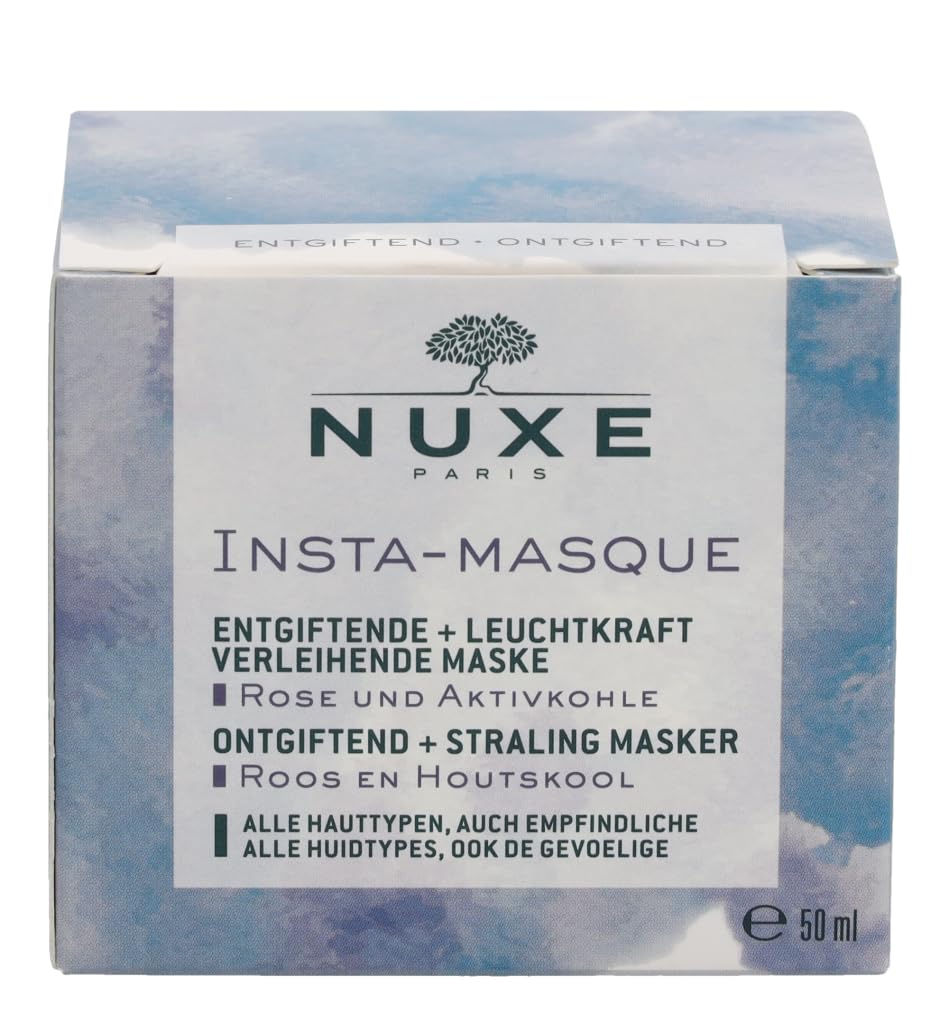 Nuxe Insta-Masque Detoxifying + Glow Mask 50ml - Detoxifying Face Mask with Charcoal & Rose Water for All Skin Types