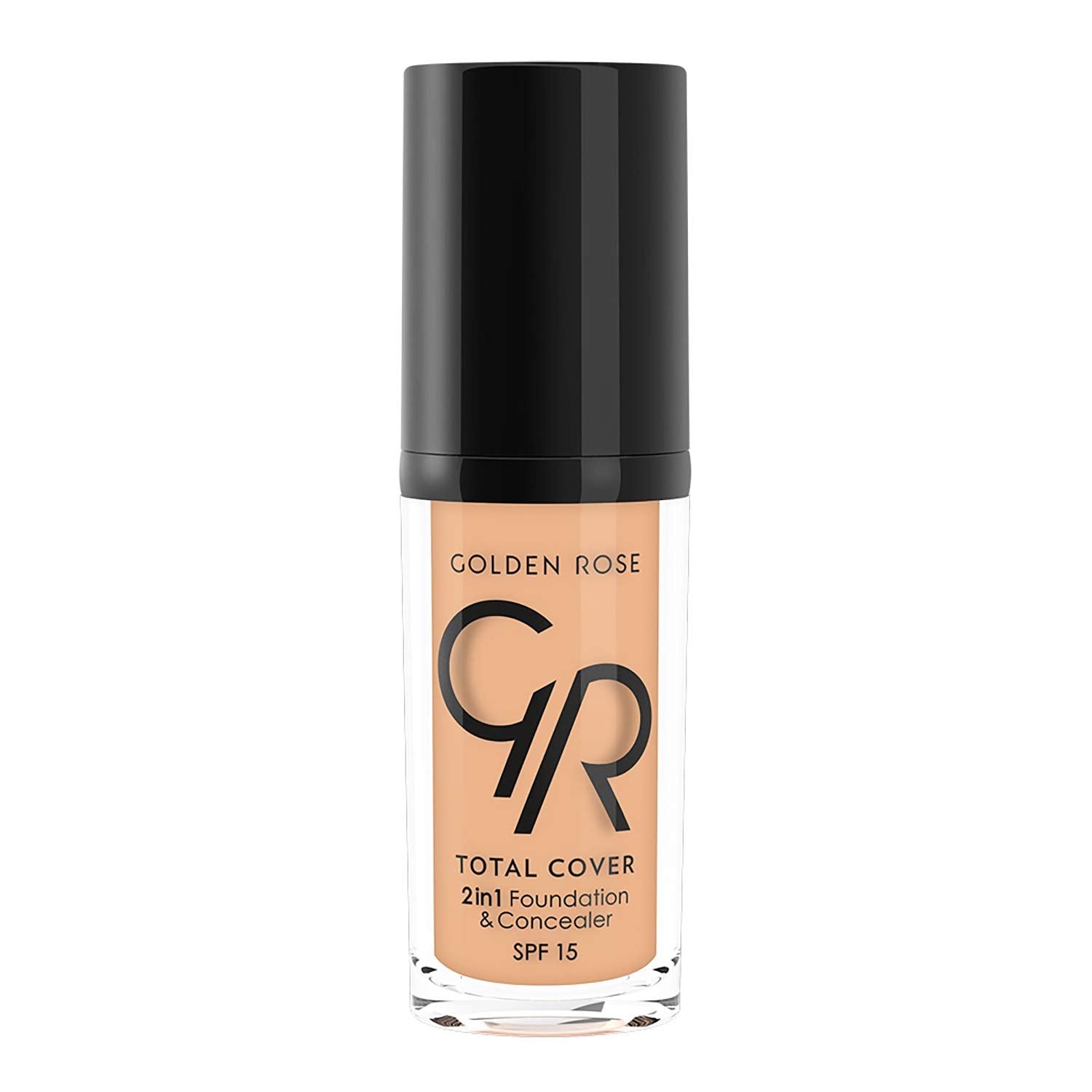 Golden Rose Total Cover 2 in 1 Foundation and Concealer - Natural Finish, High Coverage, Vitamin E - 1.01 fl oz