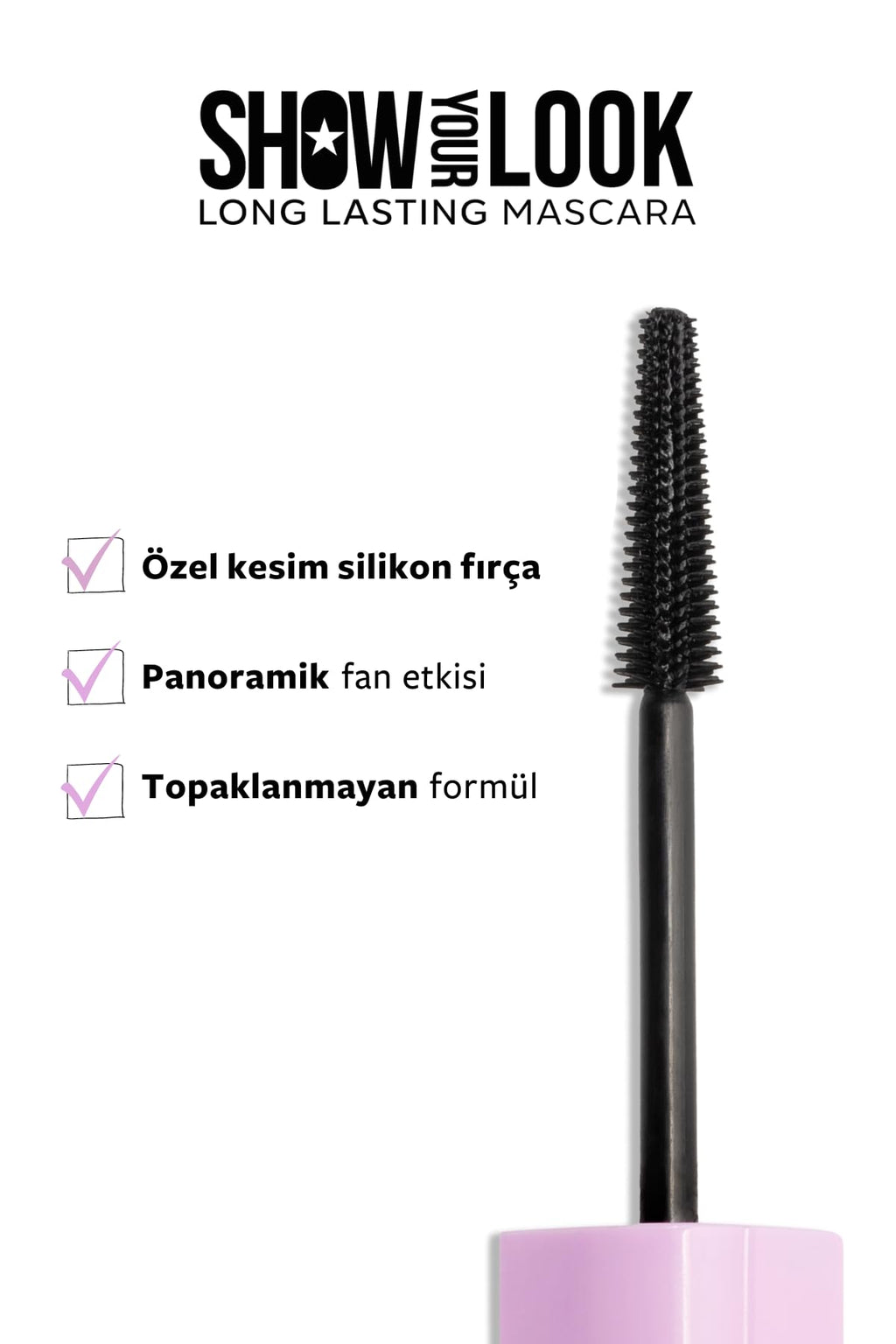 Pastel Show Your Look Long Lasting Extra Black Mascara 9ml - Waterproof, Volumizing Black Mascara with Calendula Extract