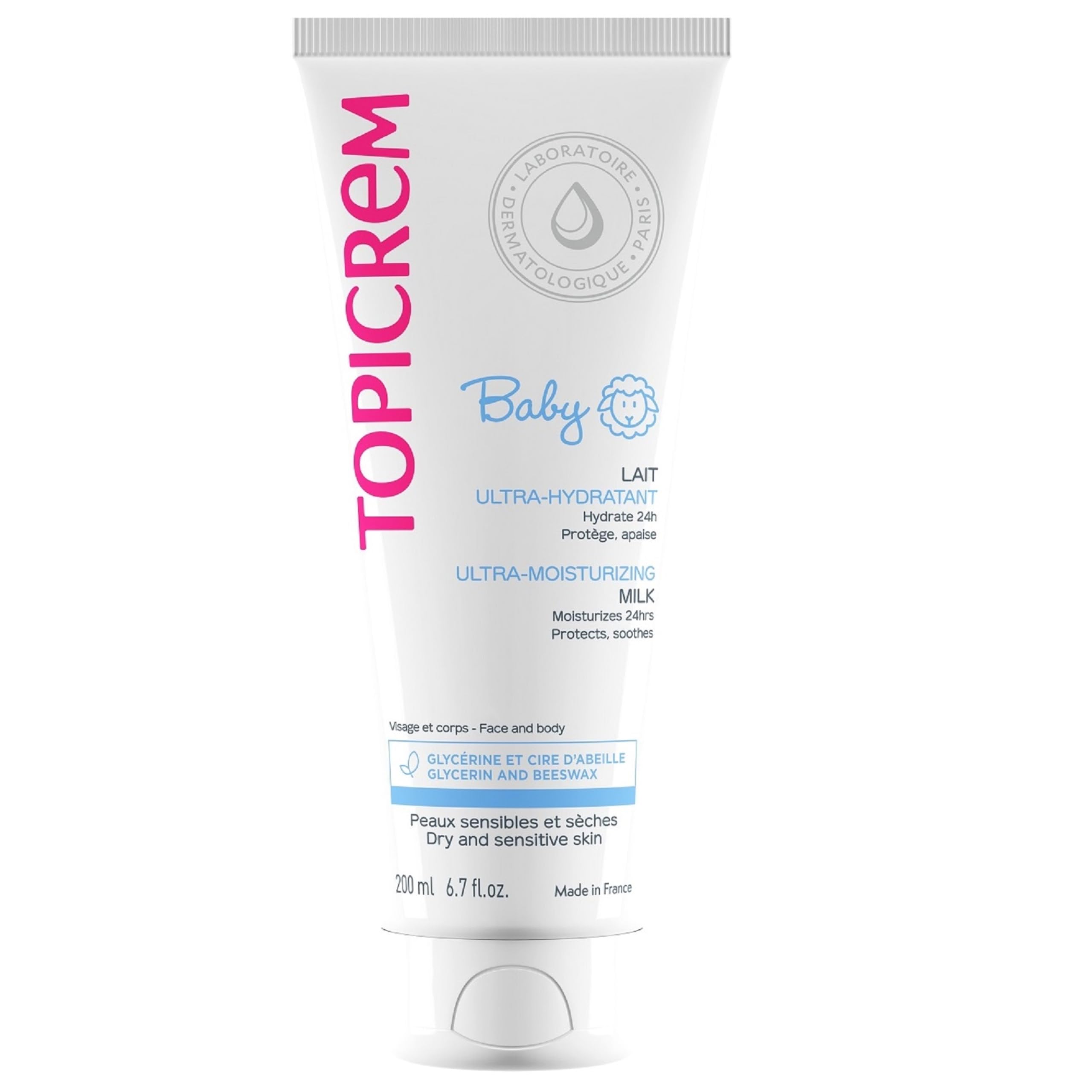 Topicrem Baby Moisturizing Milk - Hypoallergenic, Paraben-Free, Gentle Skincare for Sensitive Skin