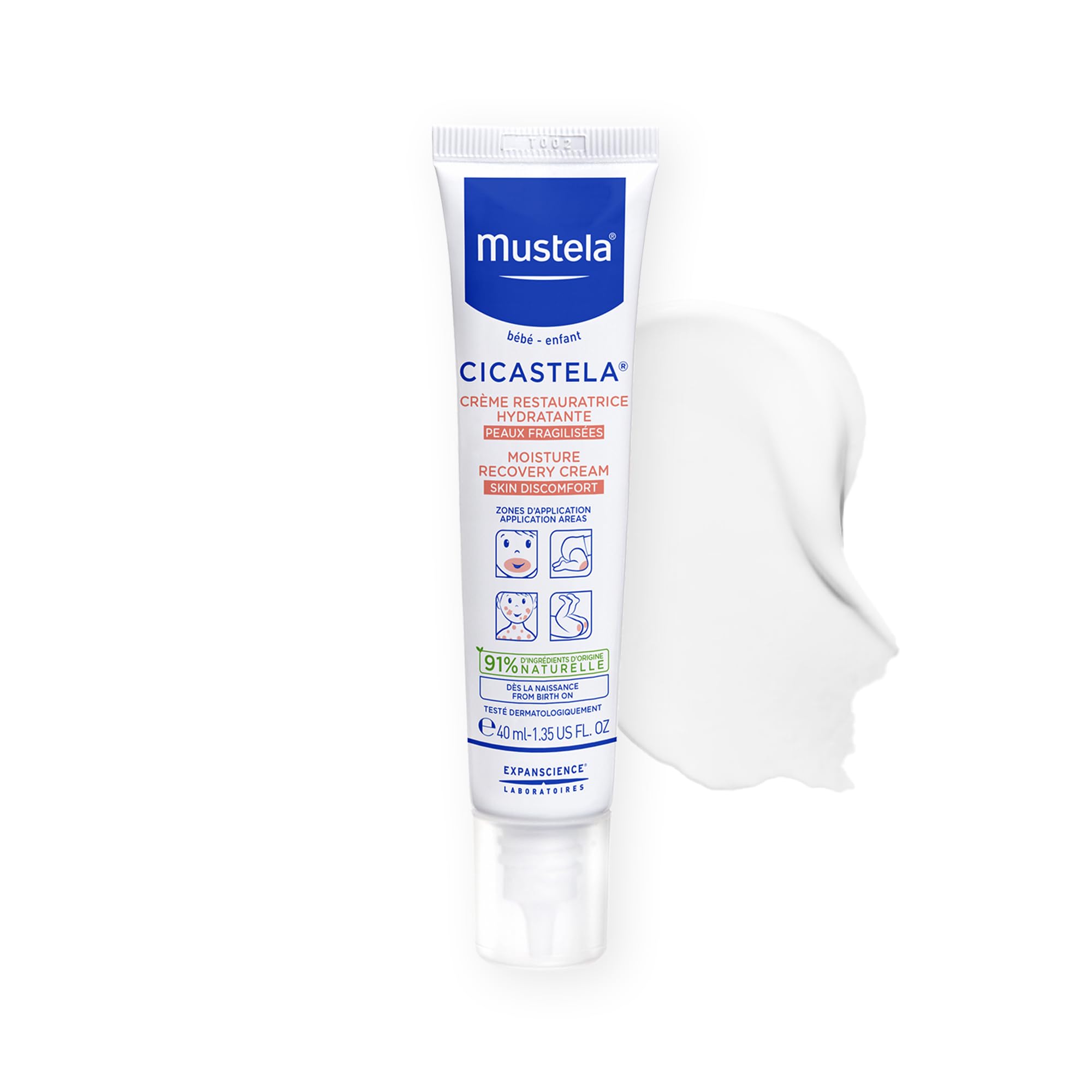 Mustela Cicastela Repairing Baby Care Cream - 40ml, Natural, Dermatologically Tested, Soothing & Gentle for Newborns