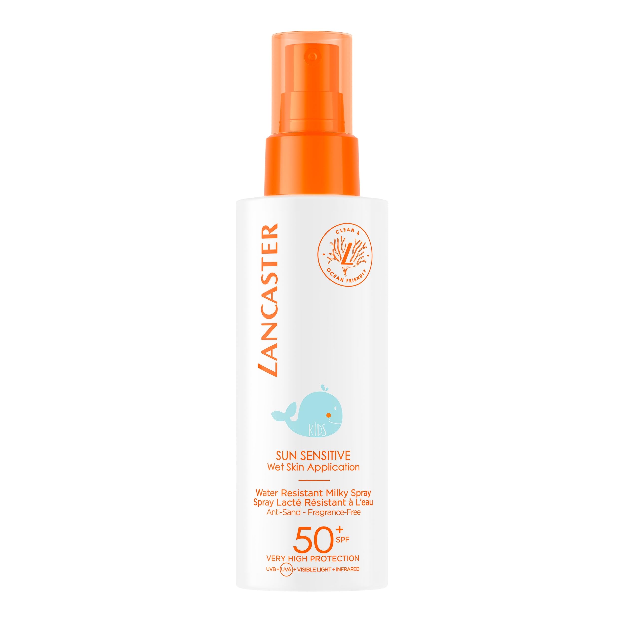 Lancaster Sun Sensitive Milky Spray For Kids SPF50 - Water-Resistant, Fragrance-Free Sunscreen Spray for Children