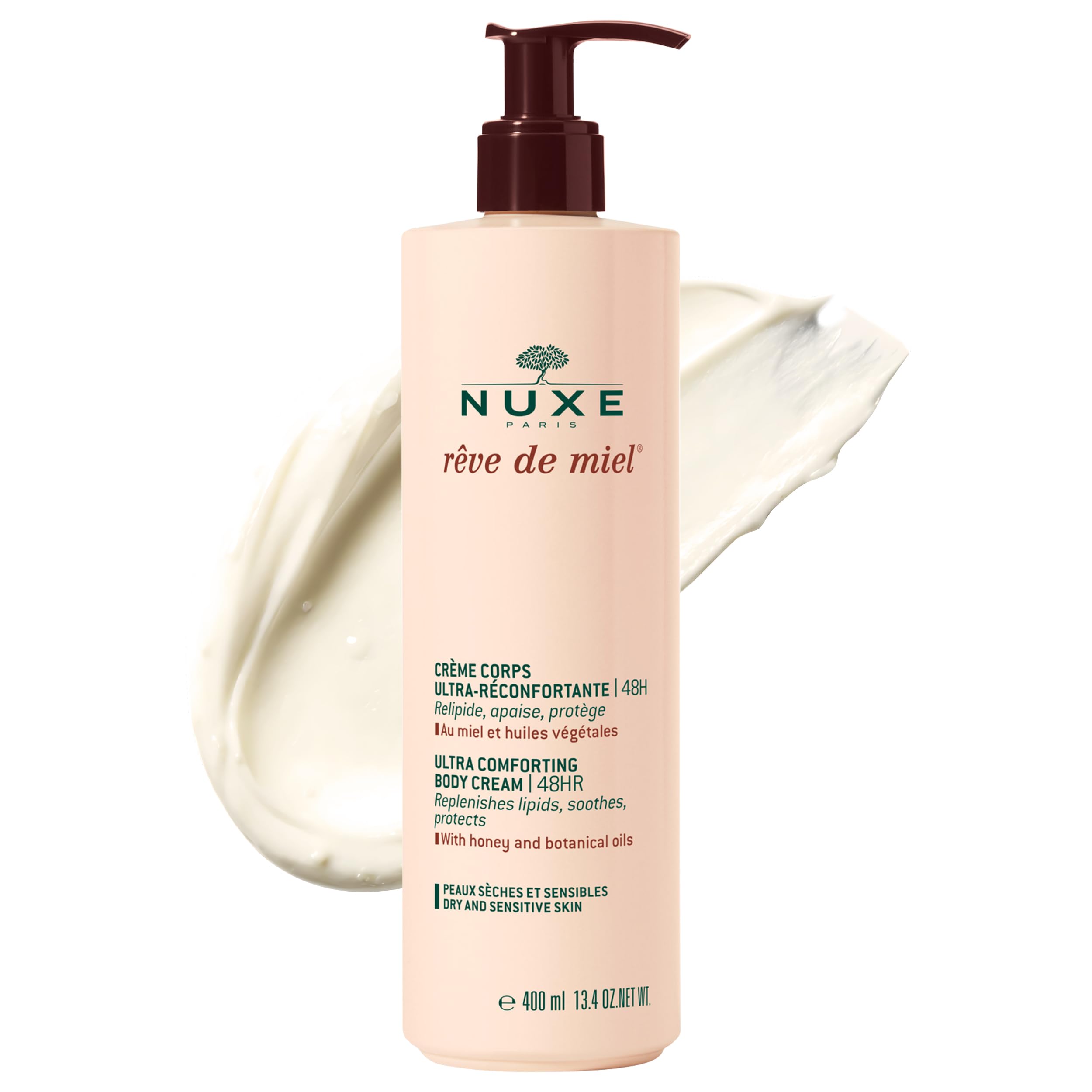 Nuxe Reve de Miel Ultra Comforting Body Cream - 48Hr Hydration, Natural Ingredients, Soothing Dry Skin