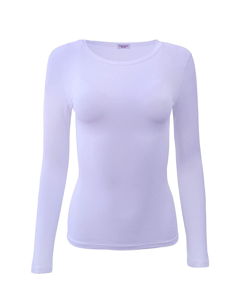 tittimitti EGI Luxury Modal Women's Long Sleeved T-Shirt. Proudly Made in Italy ( Crew Neck). — side view