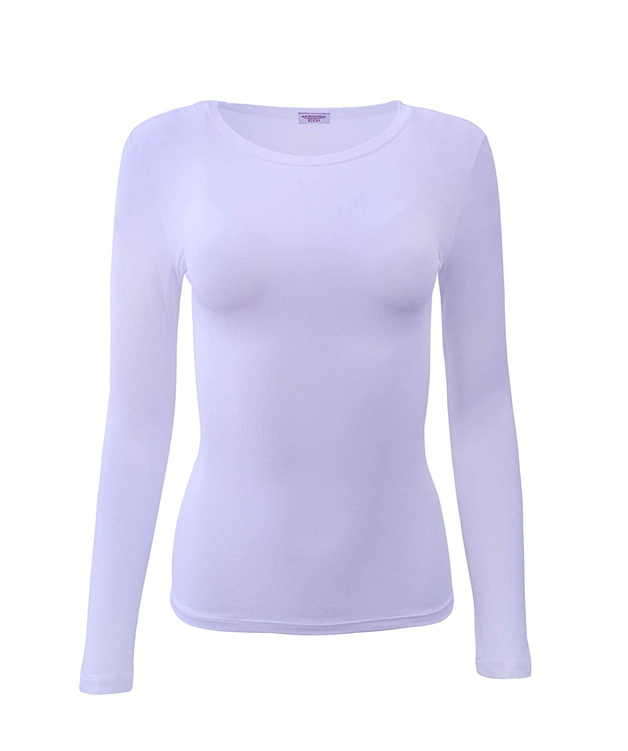 tittimitti EGI Luxury Modal Women's Long Sleeved T-Shirt. Proudly Made in Italy ( Crew Neck). — side view
