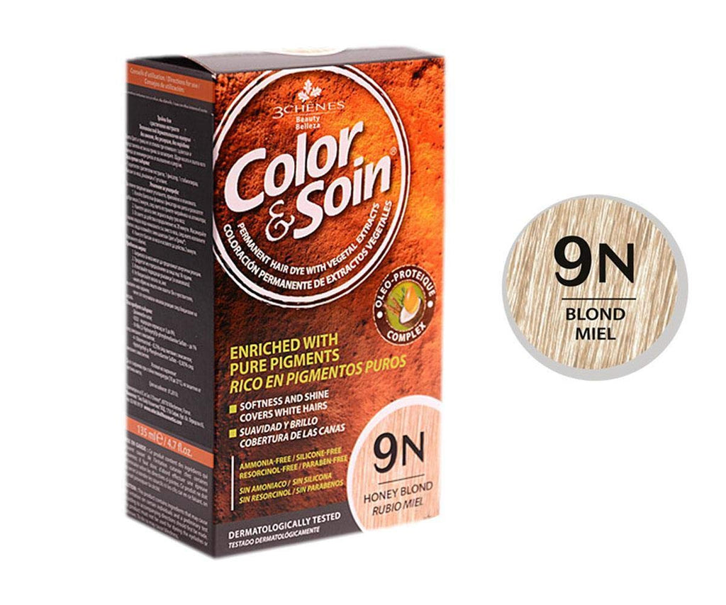 Color&Soin 9N Honey Blond - Natural Ammonia-Free Permanent Hair Dye