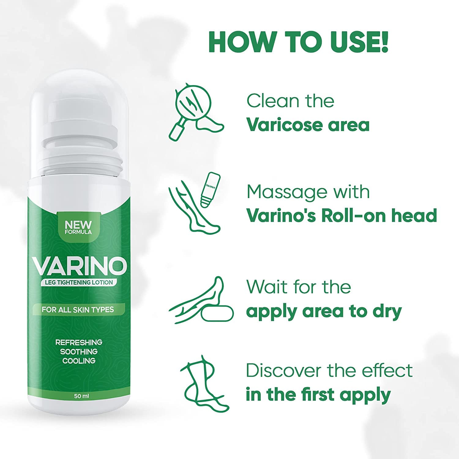 Varino Leg Tightening Lotion, Circulation and Vein Support for Healthy Legs