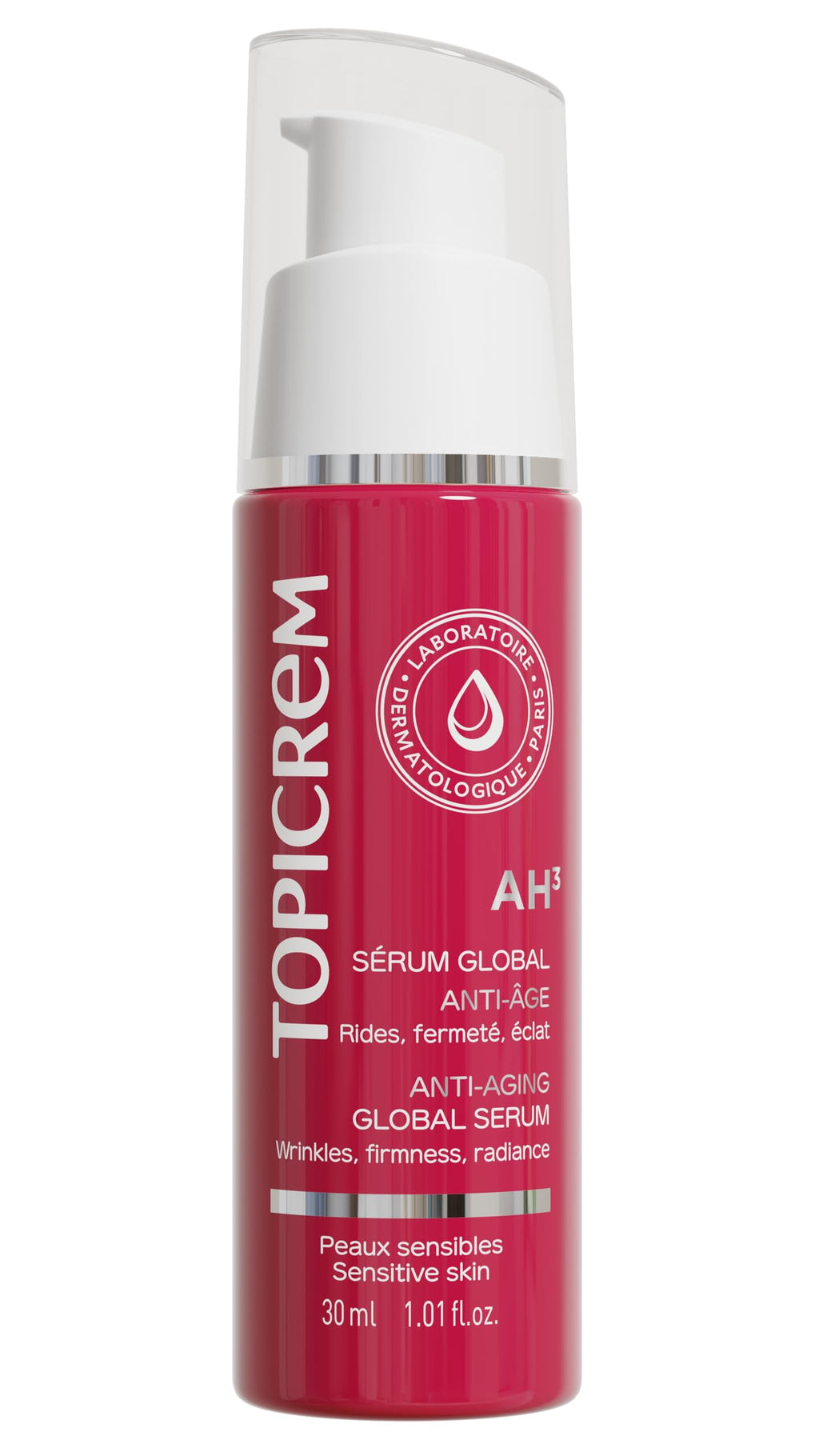 Topicrem Anti-Aging Serum AH3 Global - Hydrating, Anti-Wrinkle, Brightening Serum for Aging Skin with Hyaluronic Acid, Vitamin C & Niacinamide