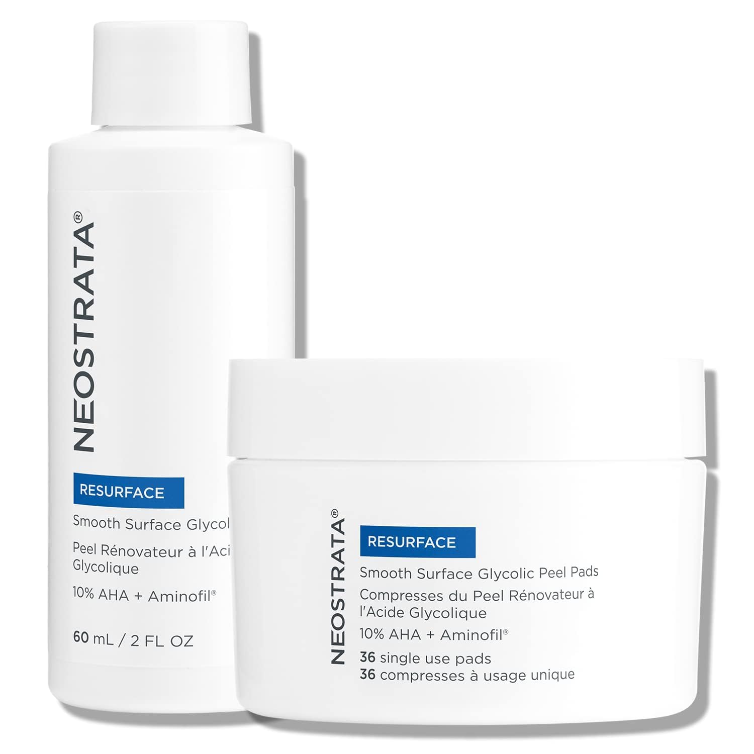 Neostrata Resurface Smooth Daily Exfoliating Peel Pads - Glycolic Acid Skincare for Smoother Skin, 36-Day Supply, 2.03 fl oz