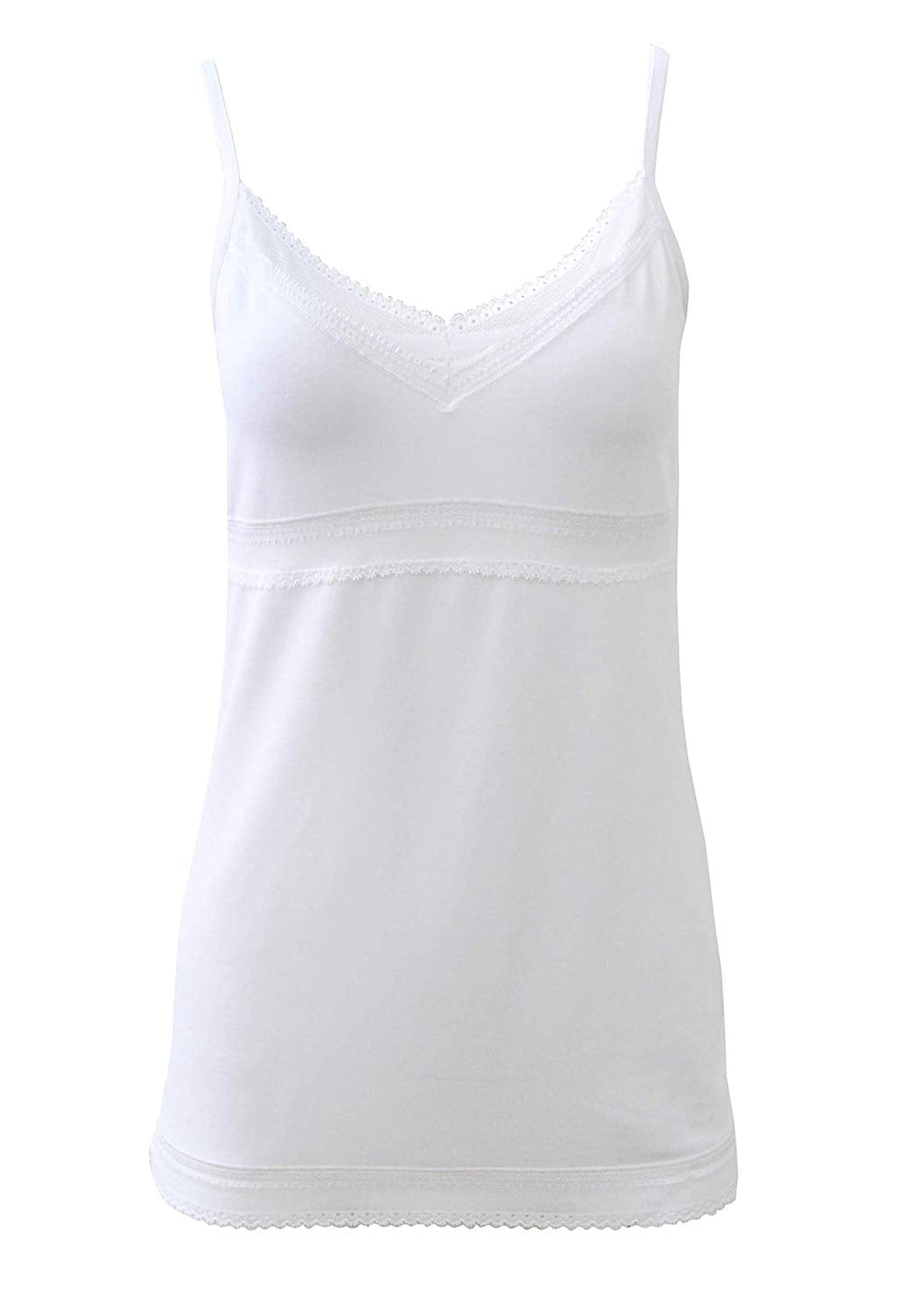 tittimitti EGI Luxury Viscose Women's Lace-Trimmed Camisole. Proudly Made in Italy. — detail close-up