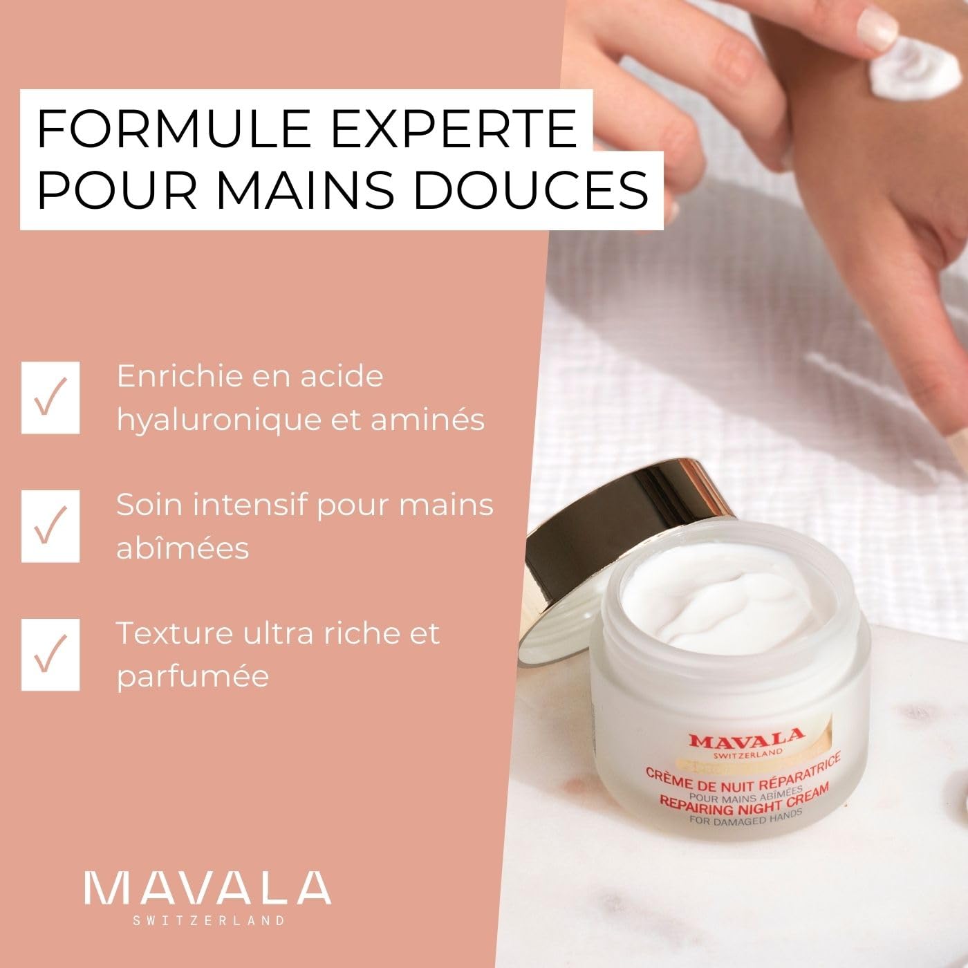Mavala Hand Care Repairing Night Cream - Intense Hydration for Dry Hands