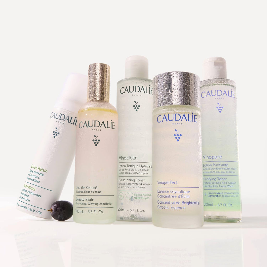Caudalie Vinoclean Moisturizing Toner - Vegan Skincare for Sensitive Skin, Natural Makeup Remover, 3.38 fl oz
