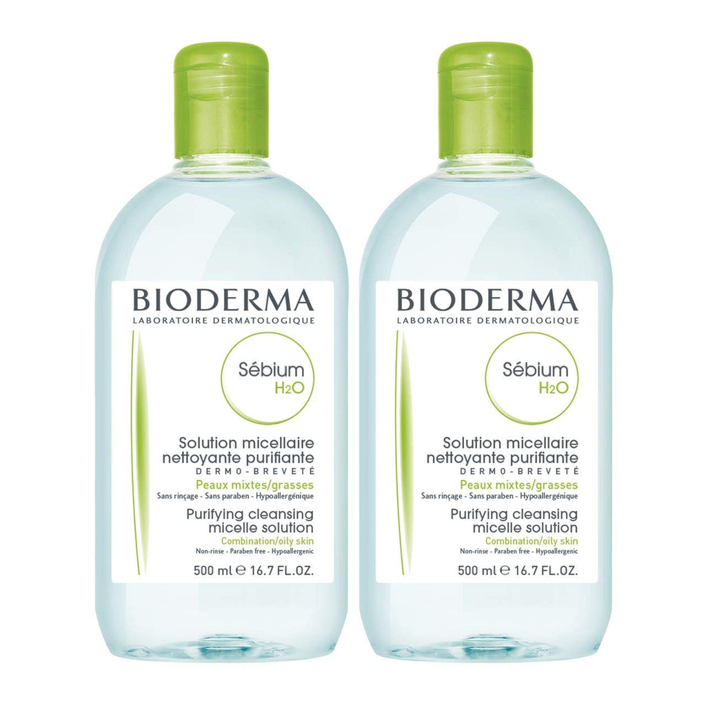 Bioderma Sebium Skincare Set for Oily Skin - Gentle Cleansing & Non-Comedogenic - Sebium H2O & Foaming Gel